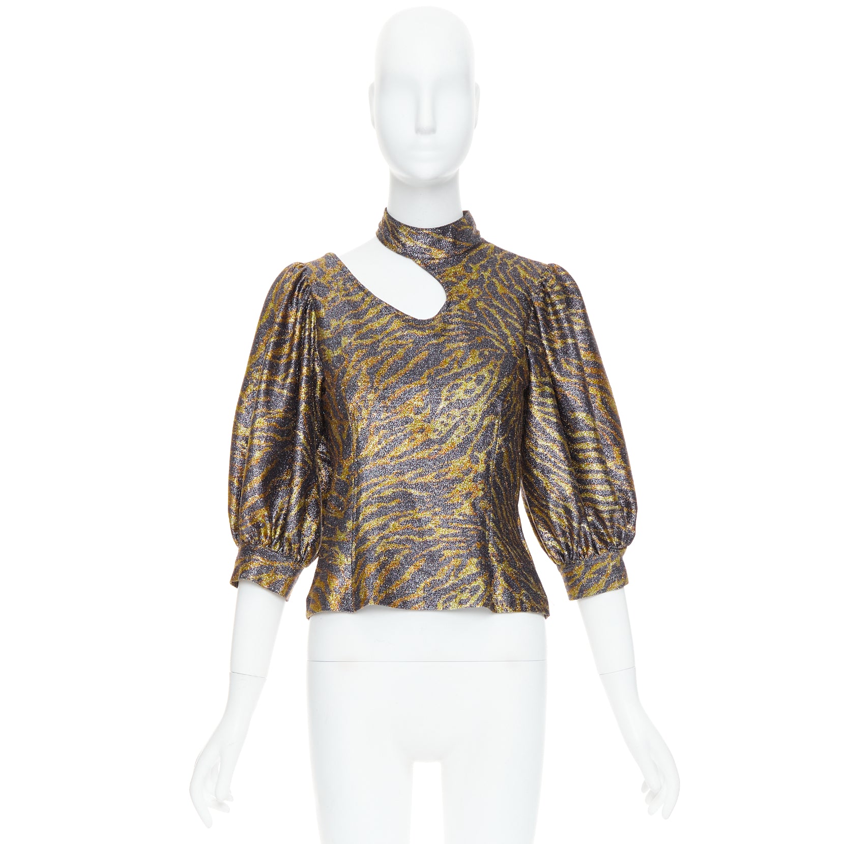 Ganni Tiger Lurex Puff Top - Image 11