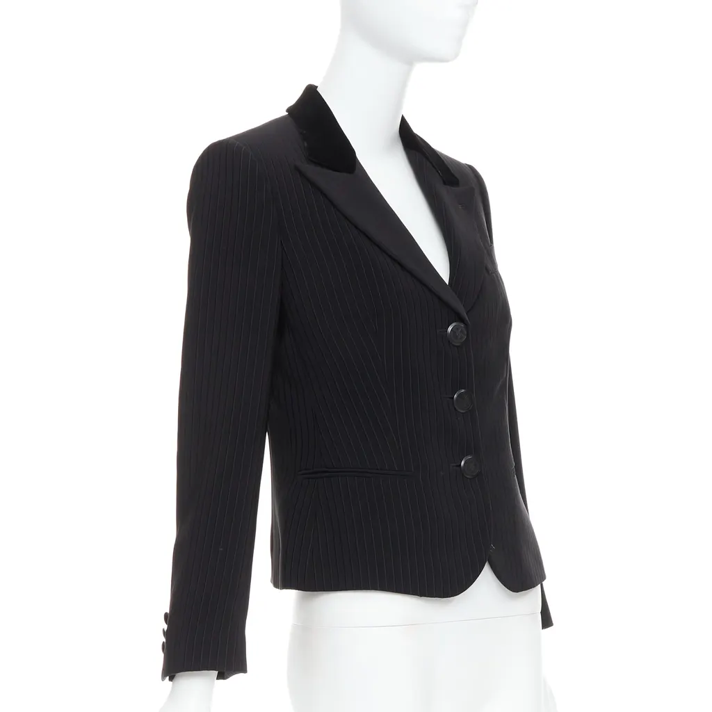 Giorgio Armani Peak Lapel Blazer Black Very good - Model View