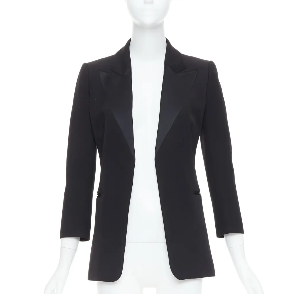 Lanvin Geometric Blazer Black Wool Very good - Front View