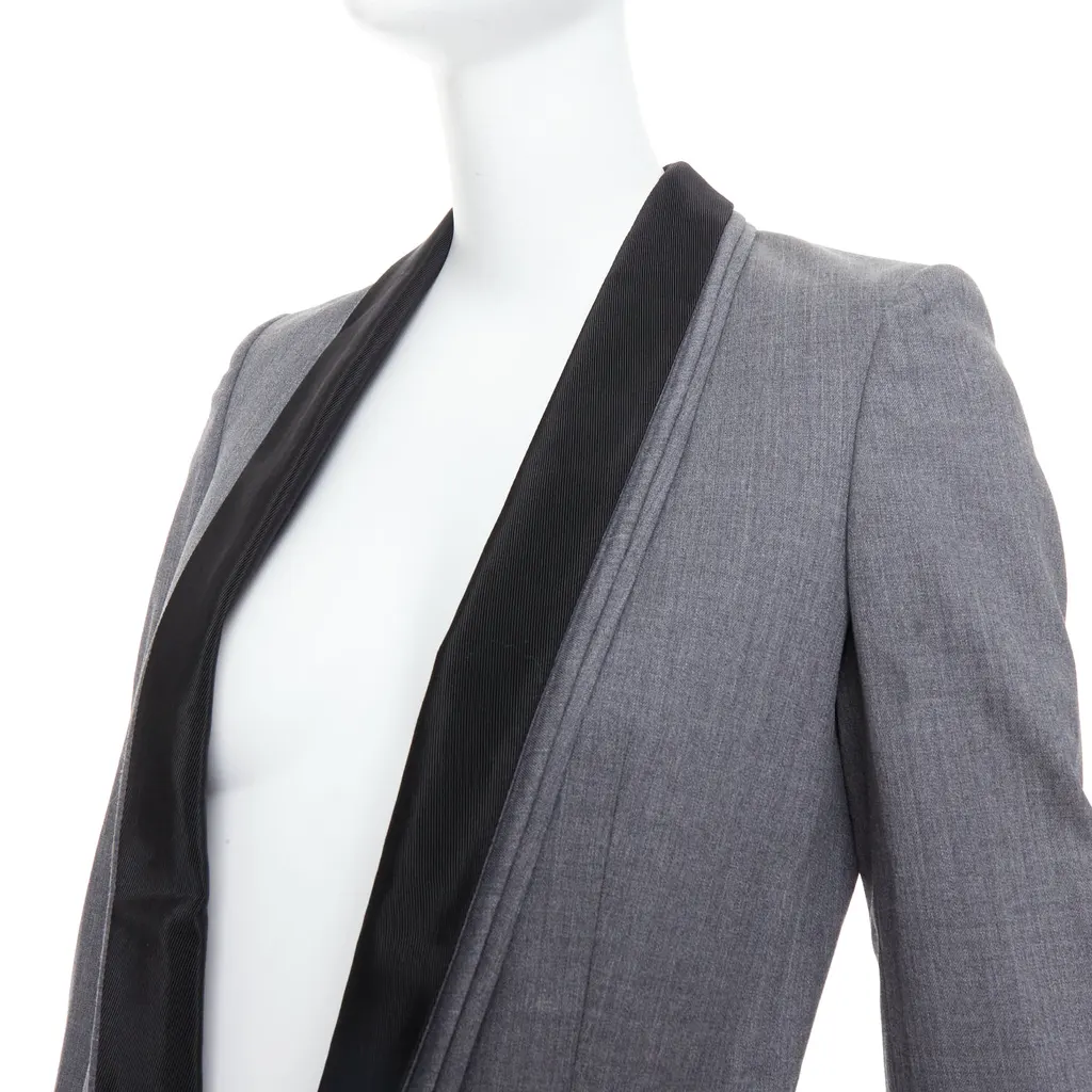 Stella McCartney Linen Light Blazer Grey Wool Very good - Back View