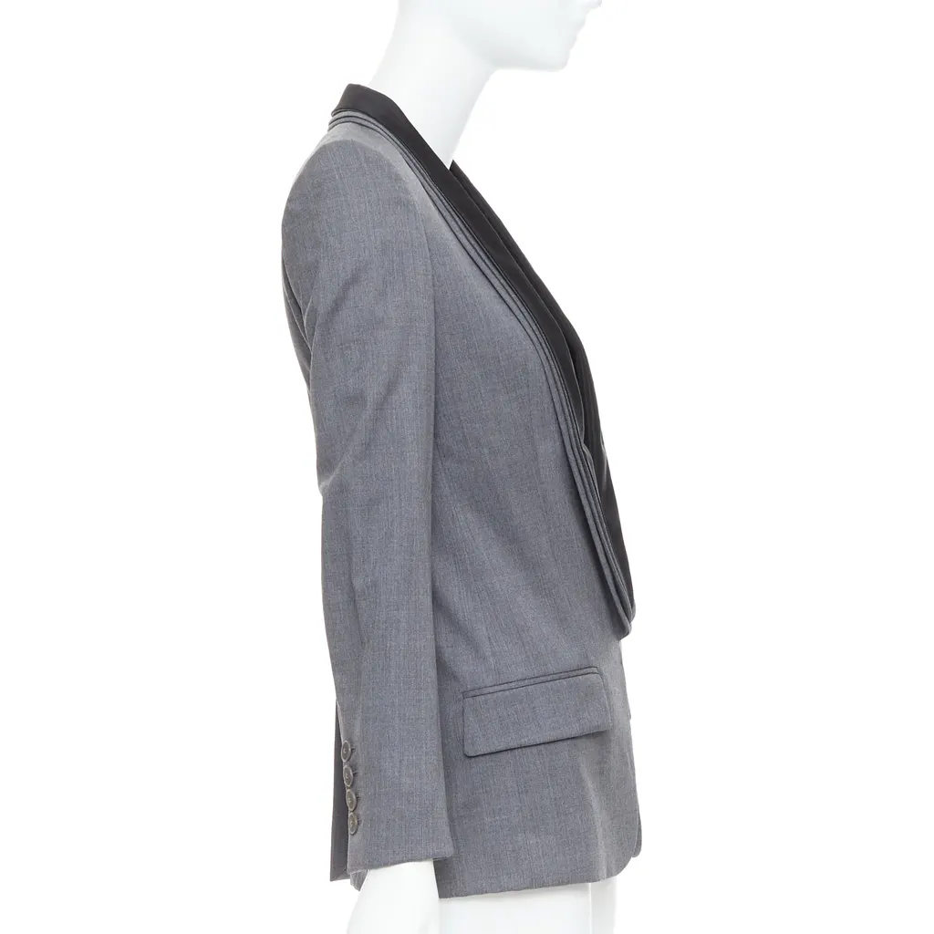 Stella McCartney Linen Light Blazer Grey Wool Very good - Box View