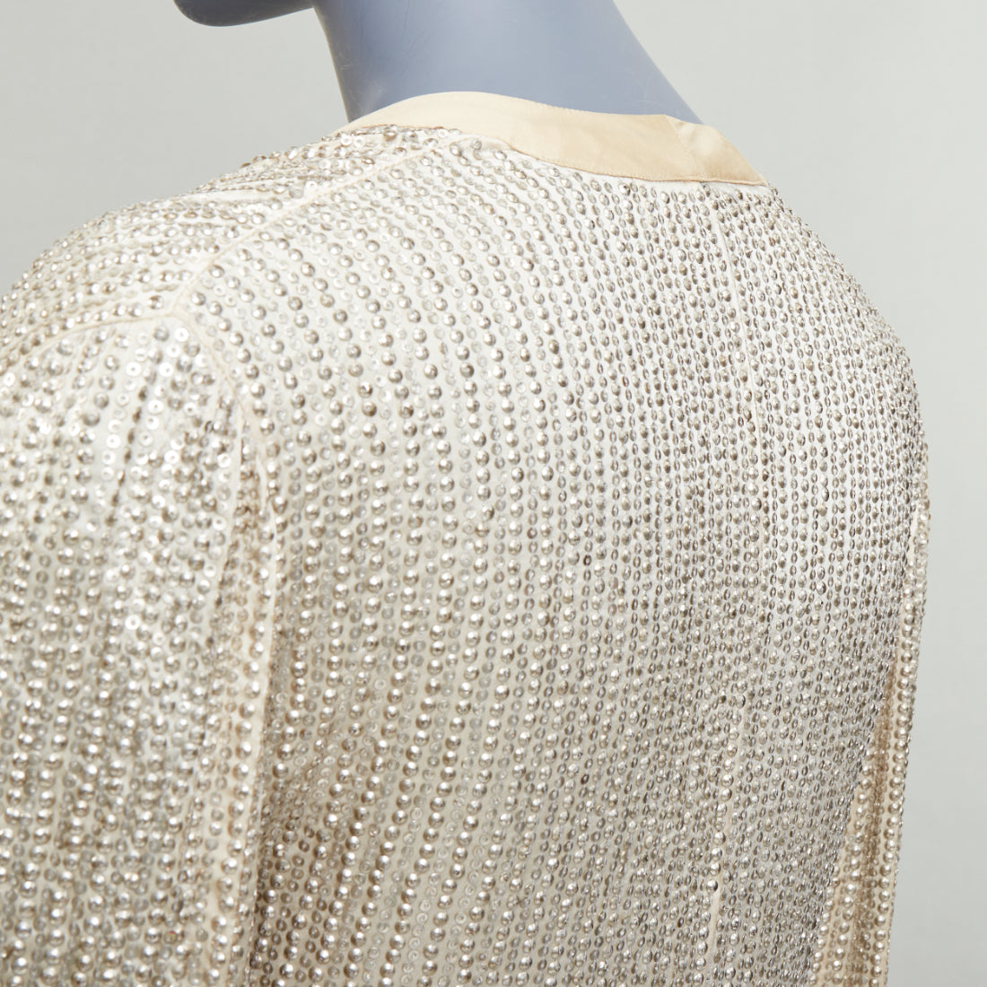 Balenciaga Cream Sequin Jacket - Back view