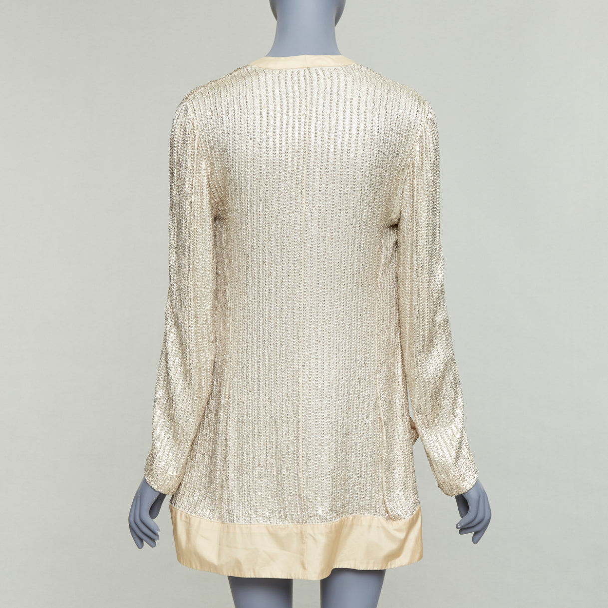 Balenciaga Cream Sequin Jacket - Side view