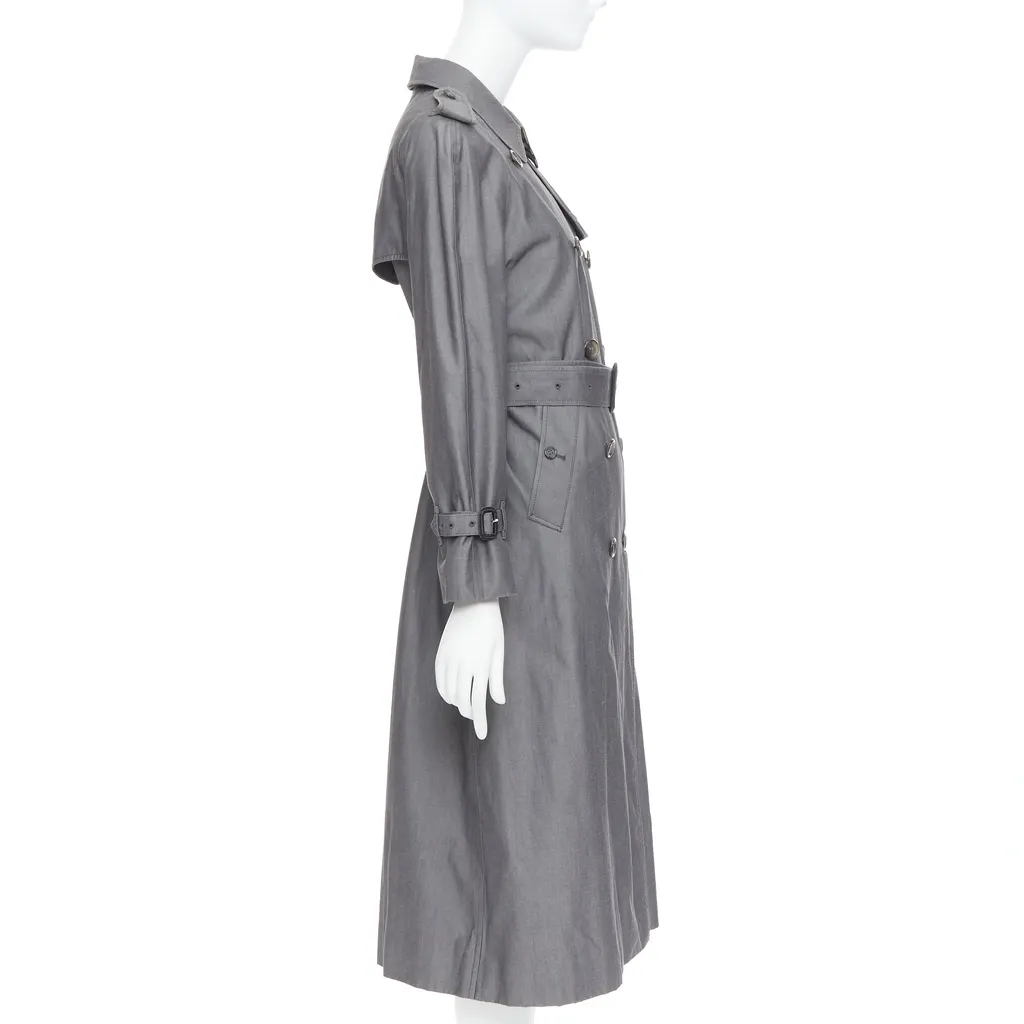 Burberry Grey Cotton Trench Coat Grey Cotton Very good - Box View
