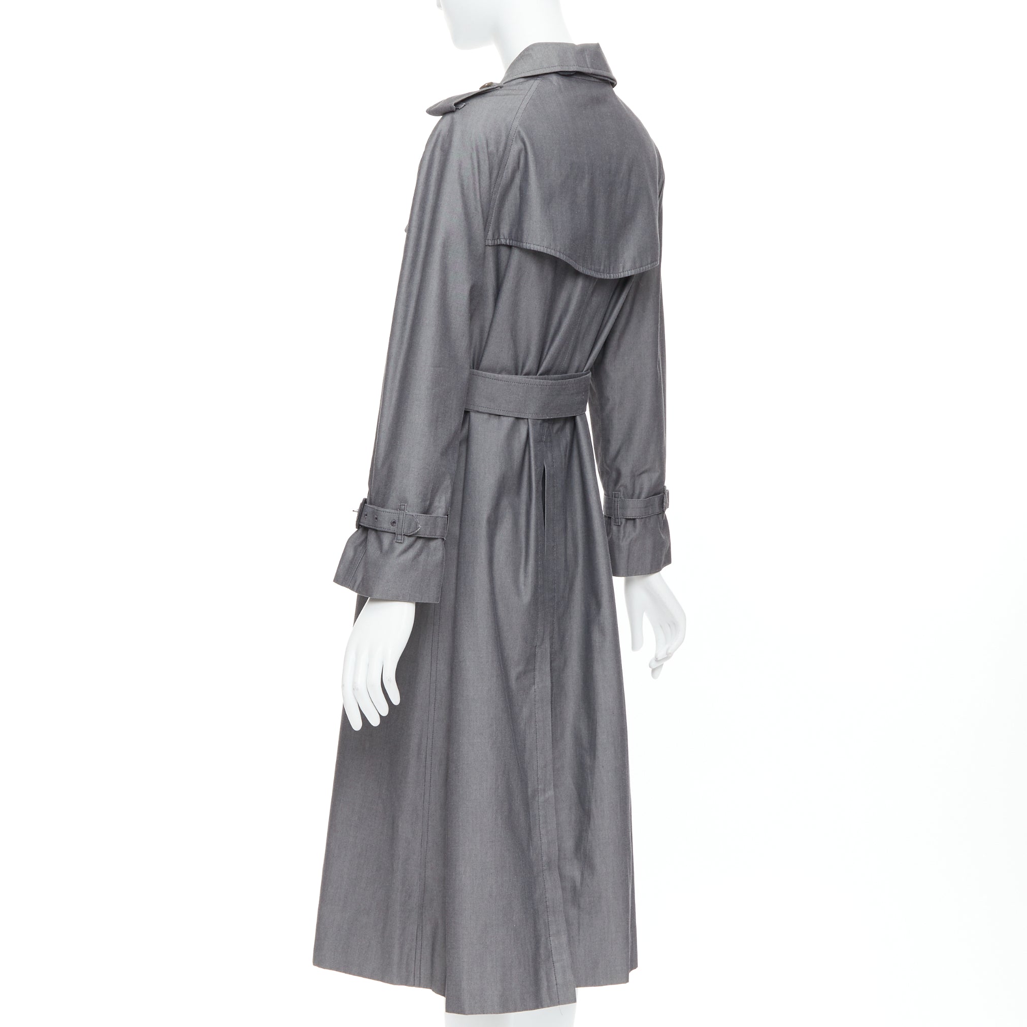 Burberry Grey Cotton Trench Coat - Detail 1