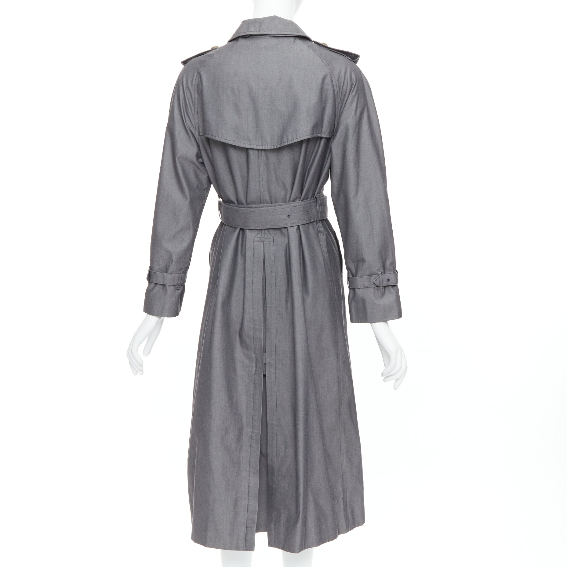 Burberry Grey Cotton Trench Coat - Detail 2