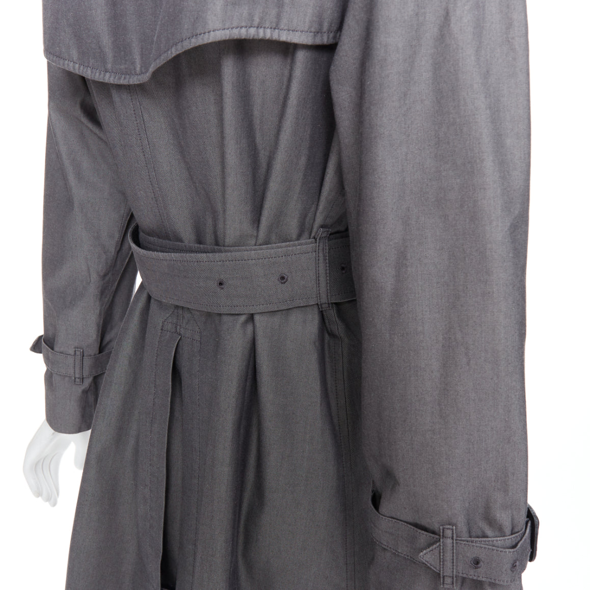 Burberry Grey Cotton Trench Coat - Image 10