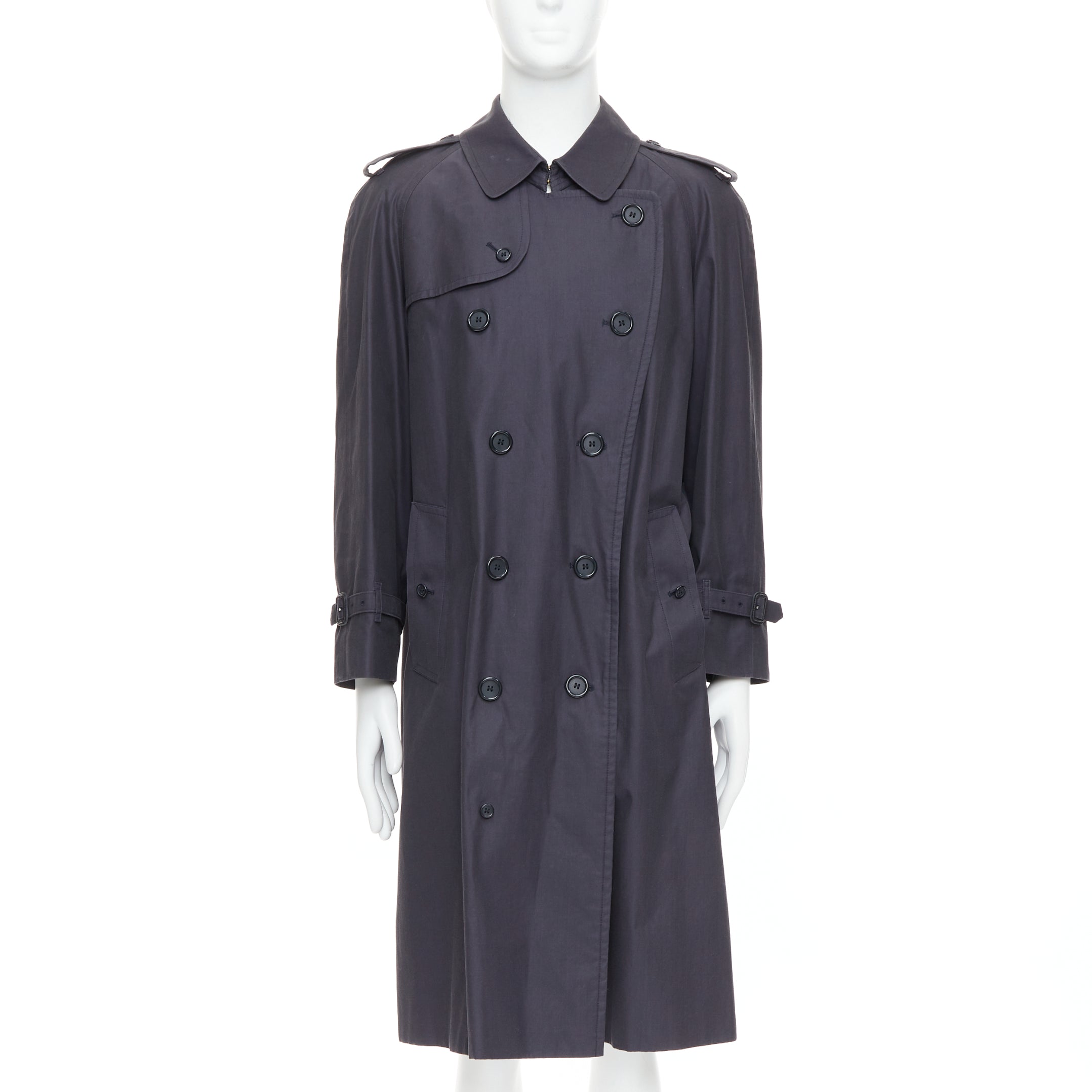 Burberry Grey Cotton Trench Coat