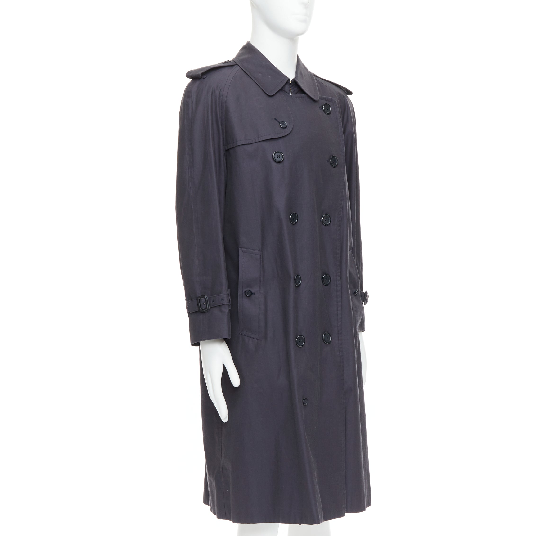 Burberry Grey Cotton Trench Coat - 4