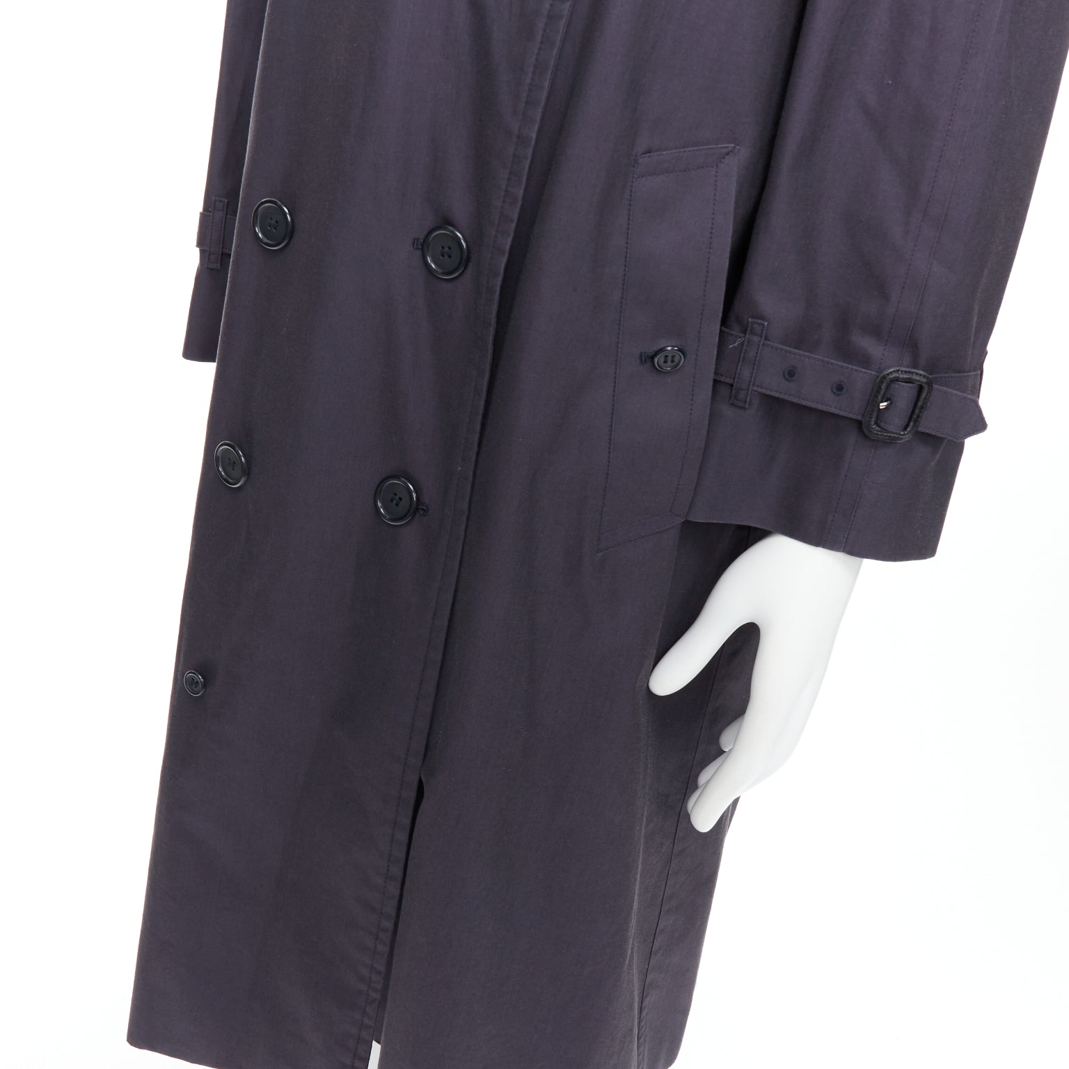 Burberry Grey Cotton Trench Coat - Image 10