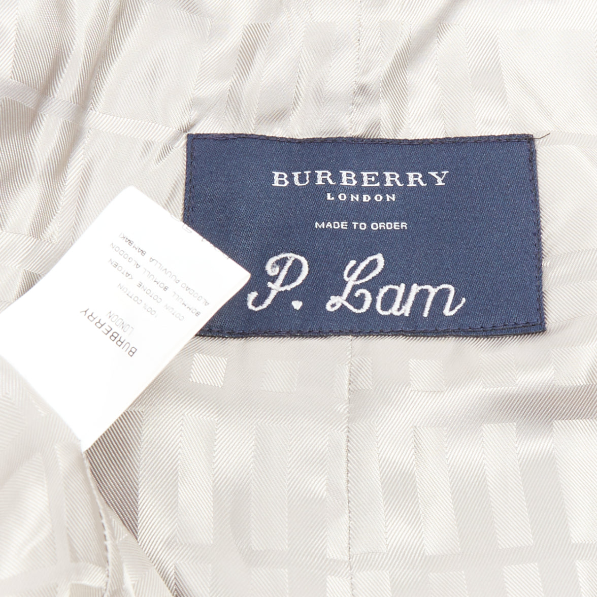 Burberry Grey Cotton Trench Coat - Image 11