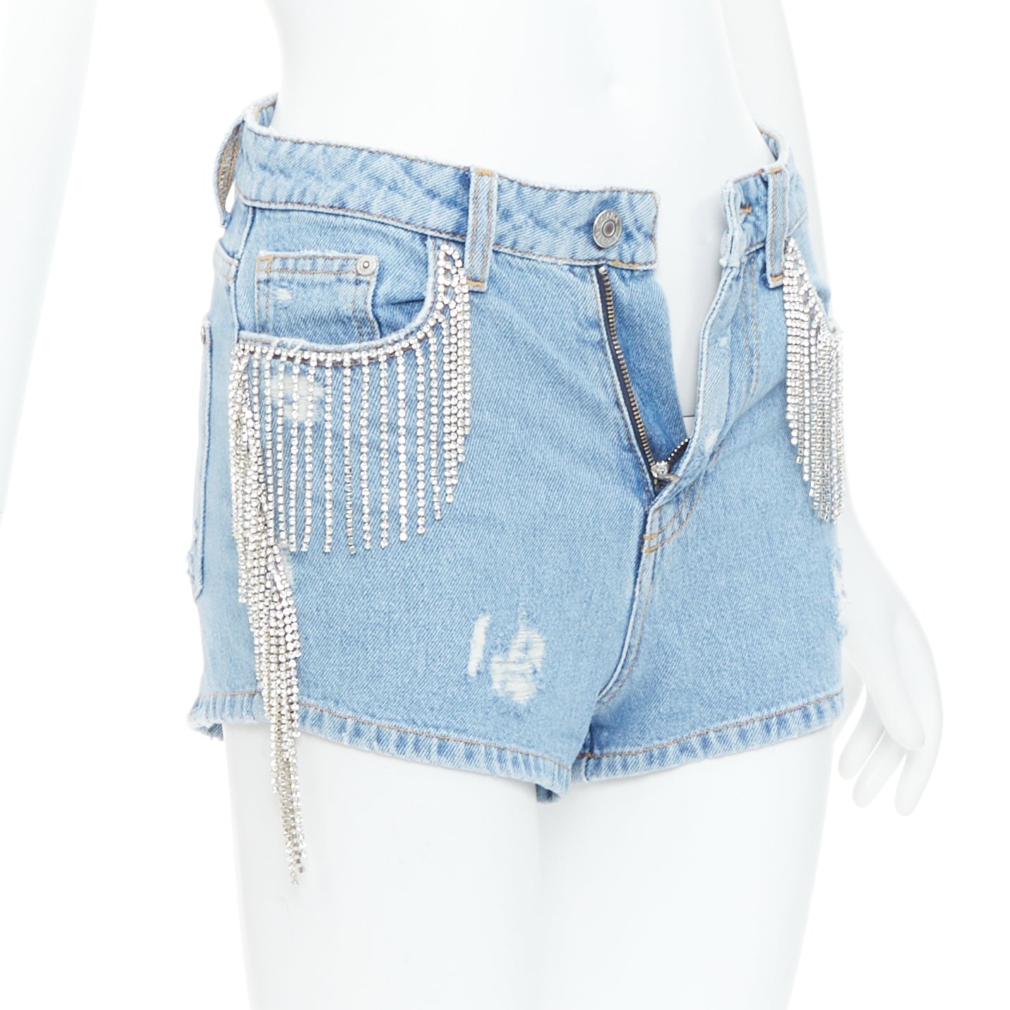 Chiara Ferragni Crystal Fringe Shorts