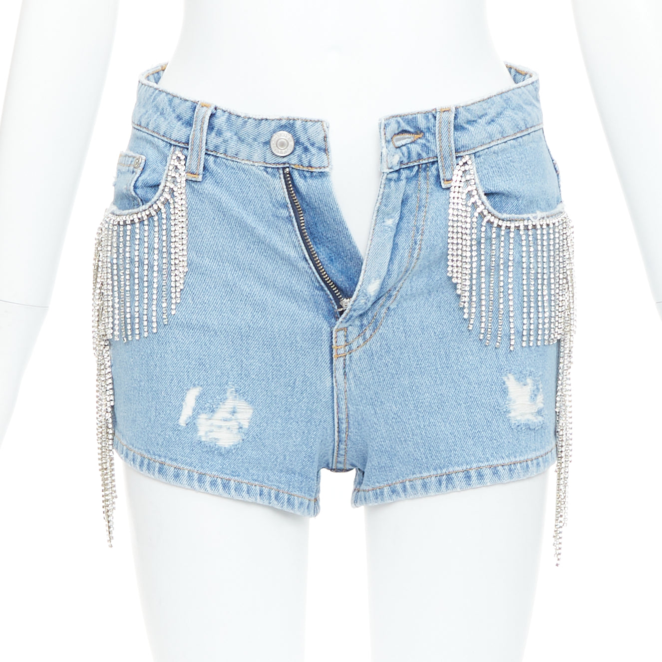 Chiara Ferragni Crystal Fringe Shorts - Image 6