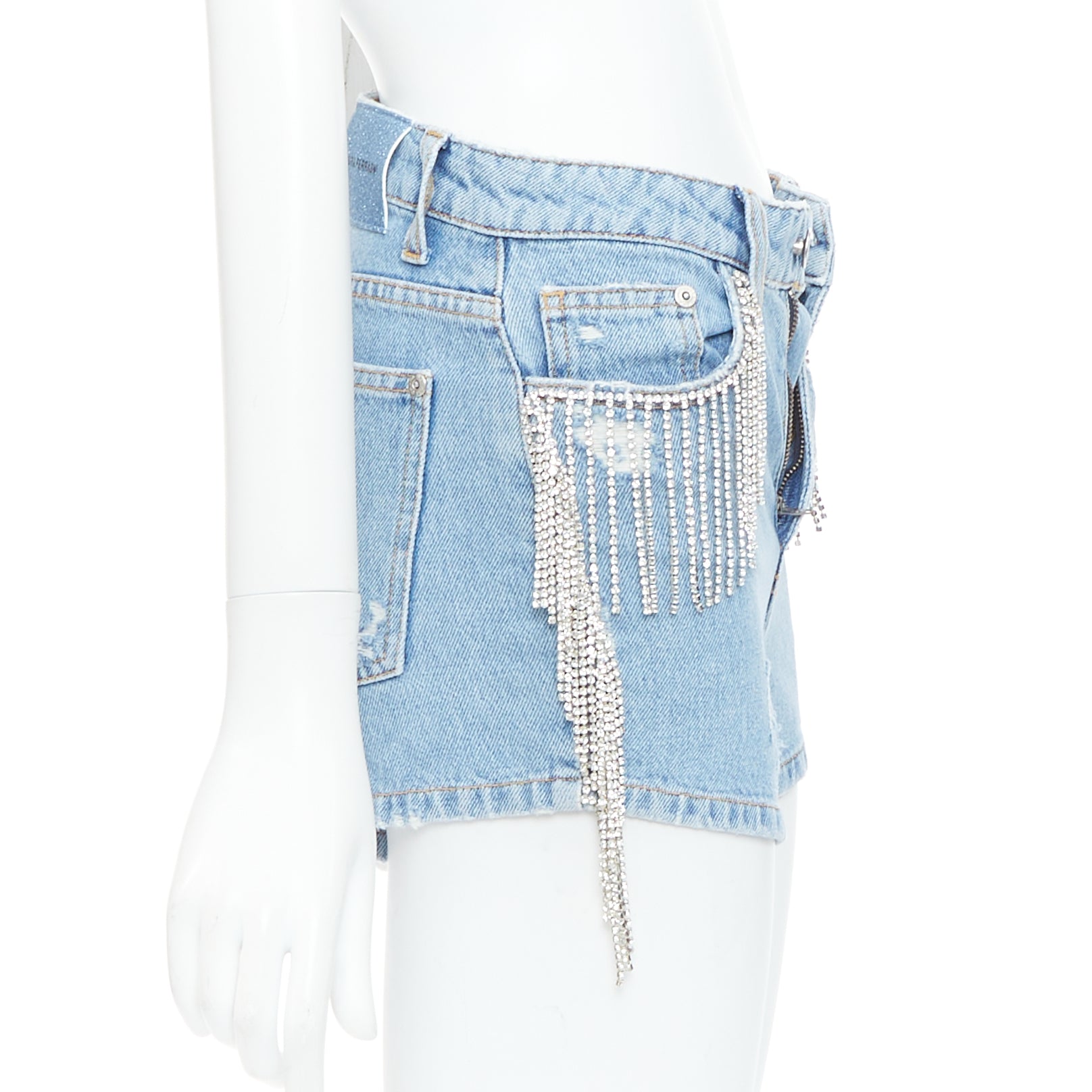 Chiara Ferragni Crystal Fringe Shorts - 4
