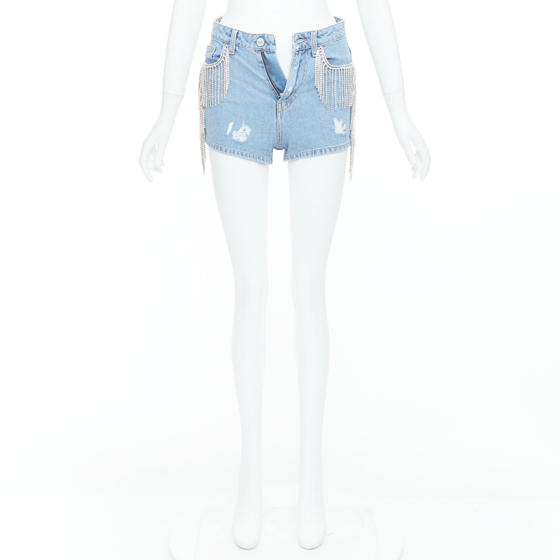 Chiara Ferragni Crystal Fringe Shorts - Image 11