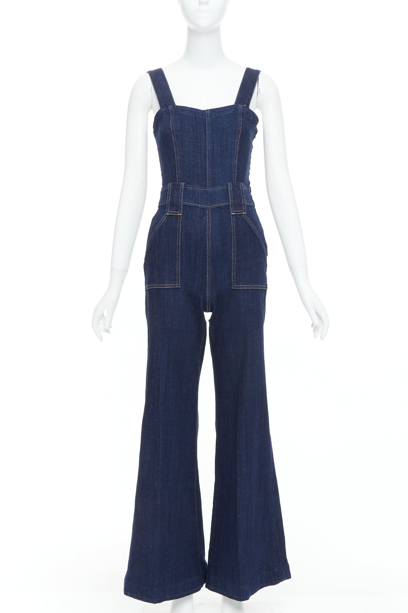 7 For All Mankind Denim Flare Dungaree