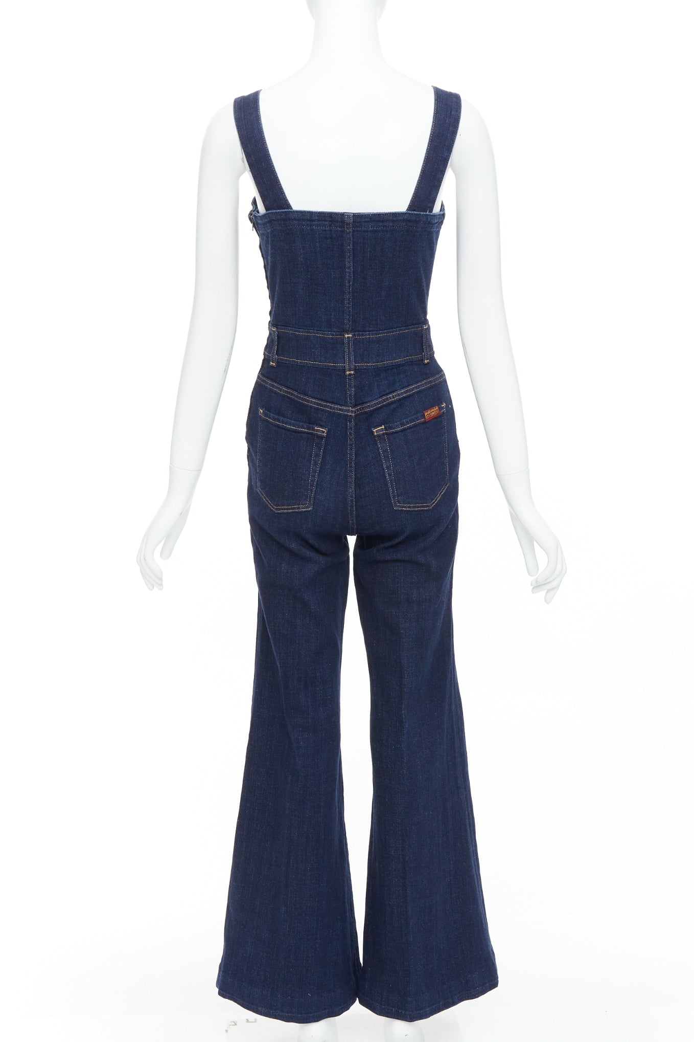 7 For All Mankind Denim Flare Dungaree - Side view