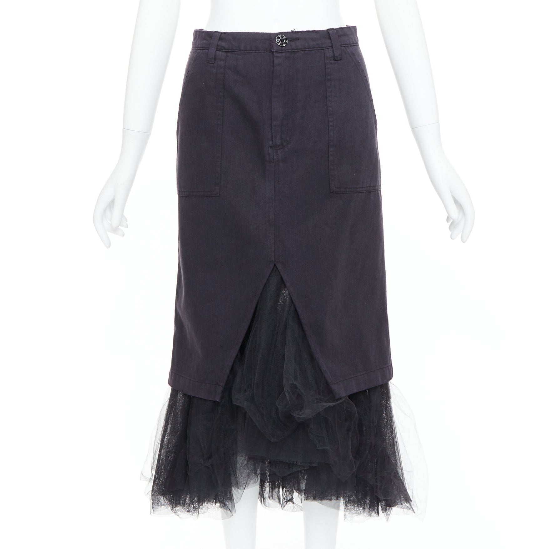 Le Superbe Denim Tulle Skirt
