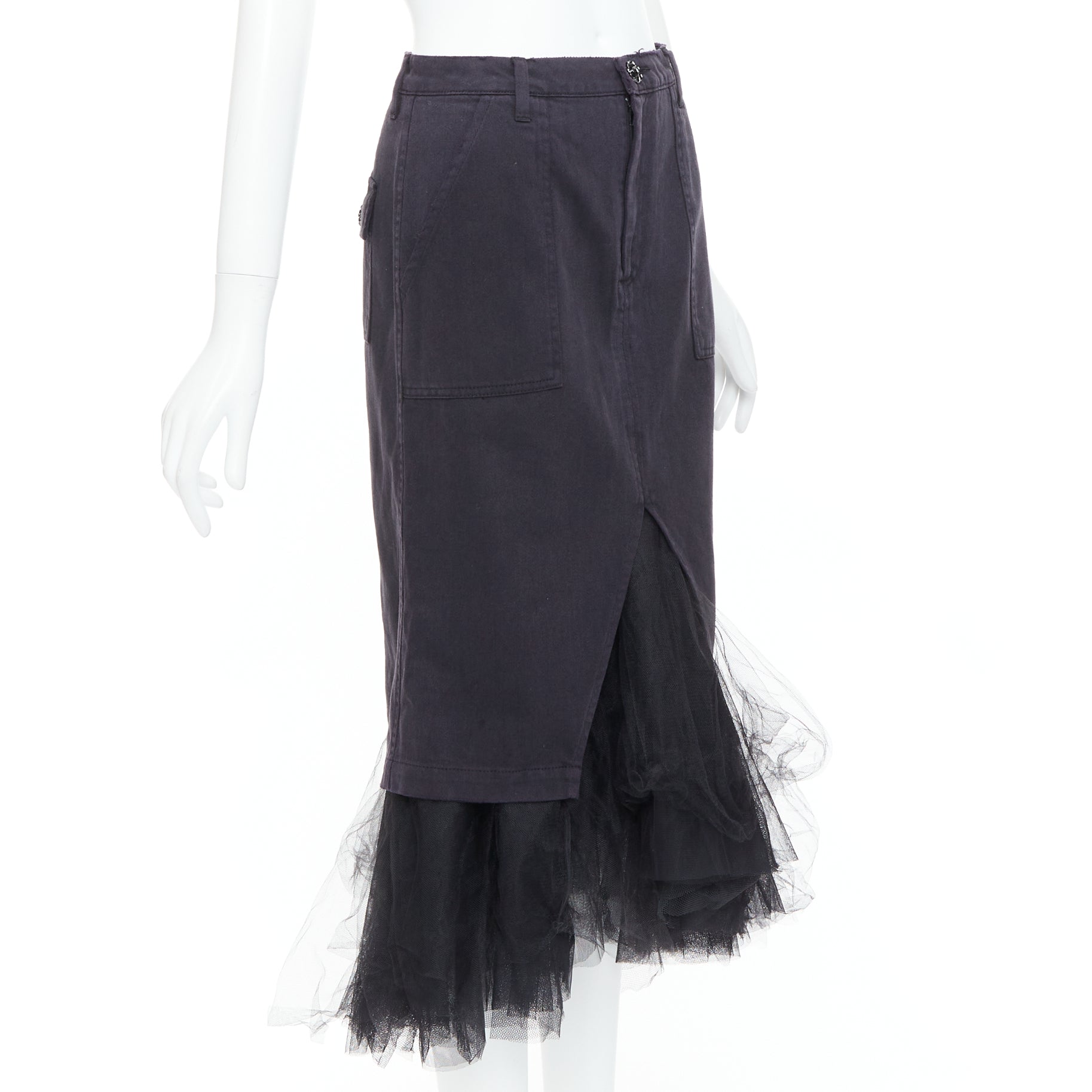 Le Superbe Denim Tulle Skirt - Image 6