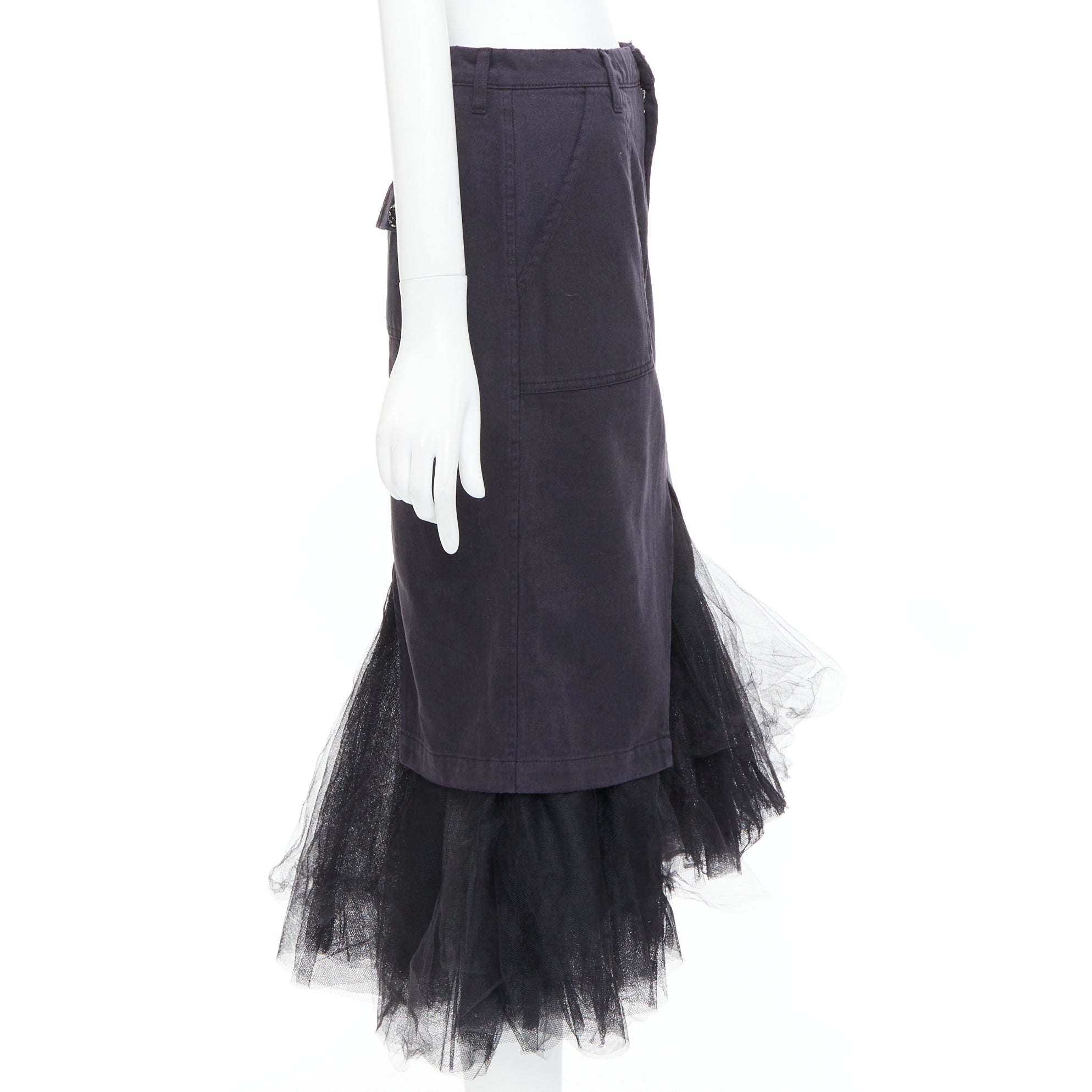 Le Superbe Denim Tulle Skirt - 4