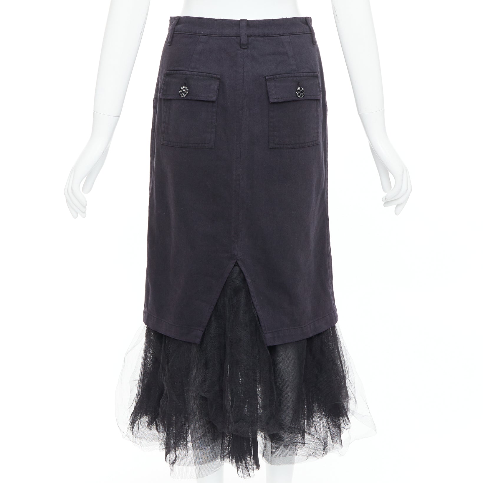 Le Superbe Denim Tulle Skirt - Side view