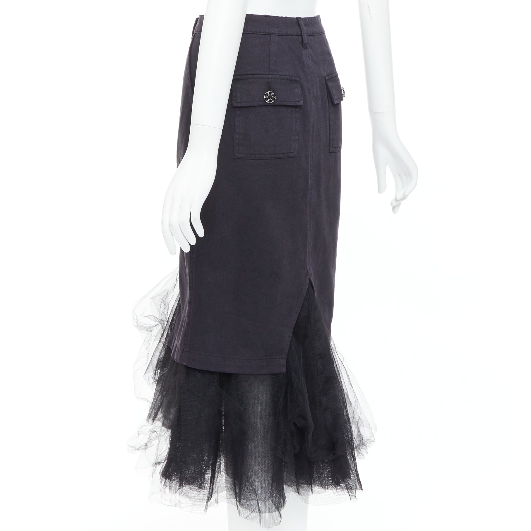 Le Superbe Denim Tulle Skirt - Detail 1