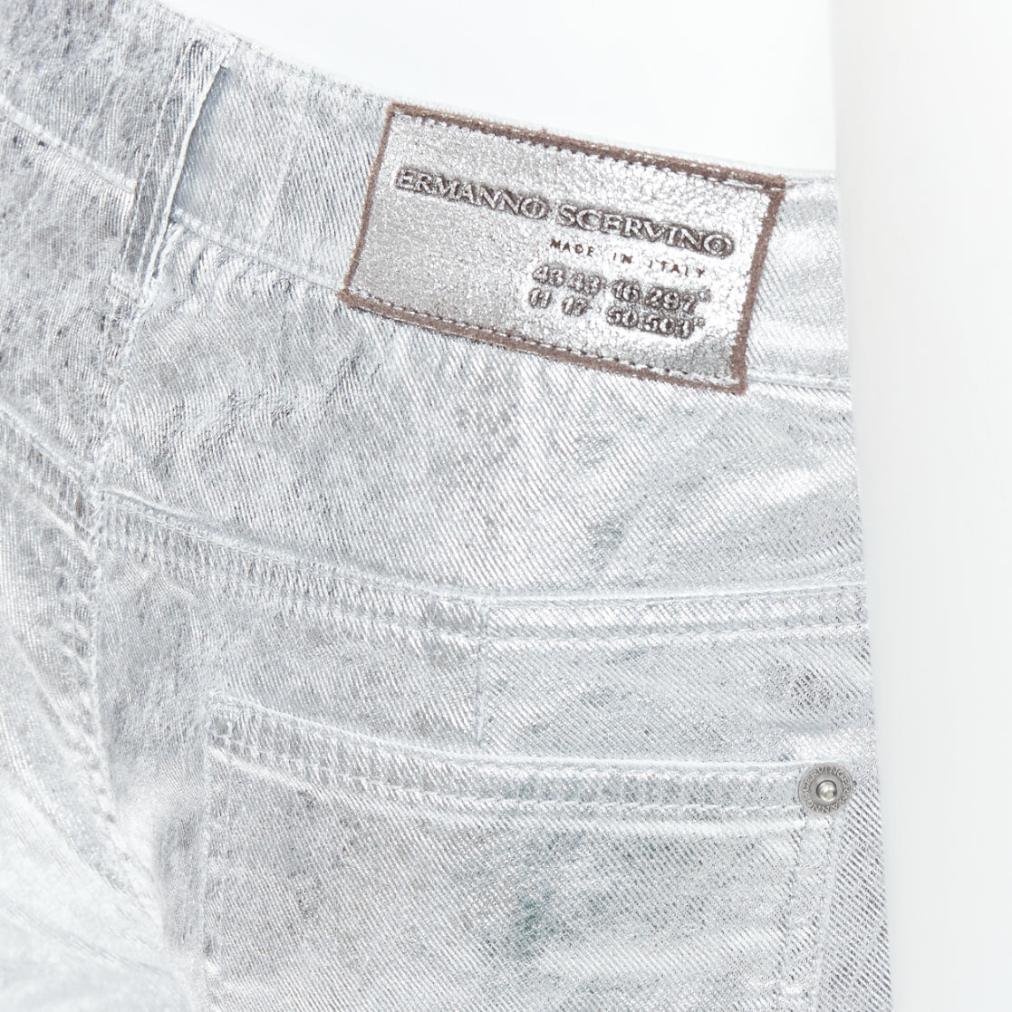 Ermanno Scervino Metallic Cotton Shorts - Back view