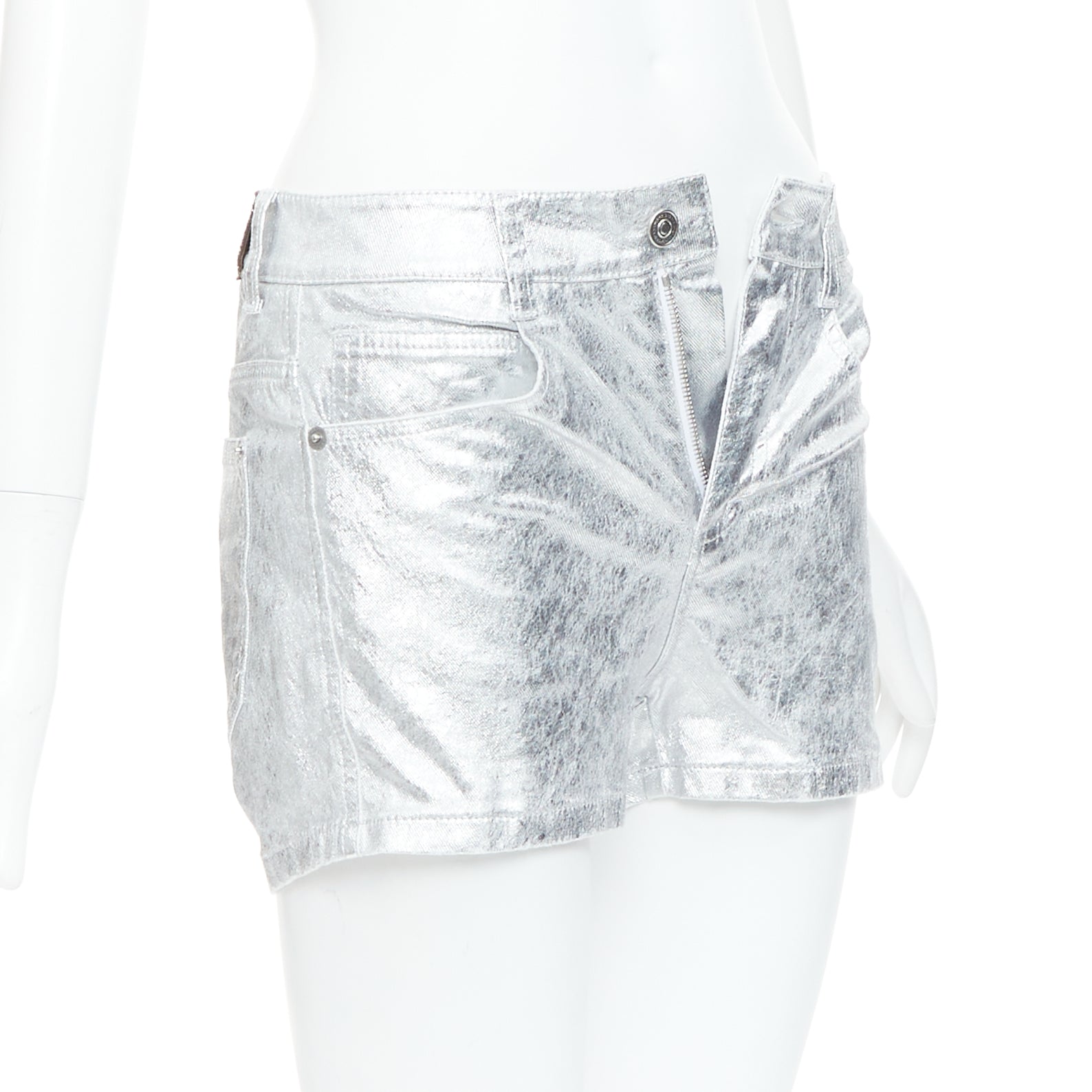 Ermanno Scervino Metallic Cotton Shorts - Image 6