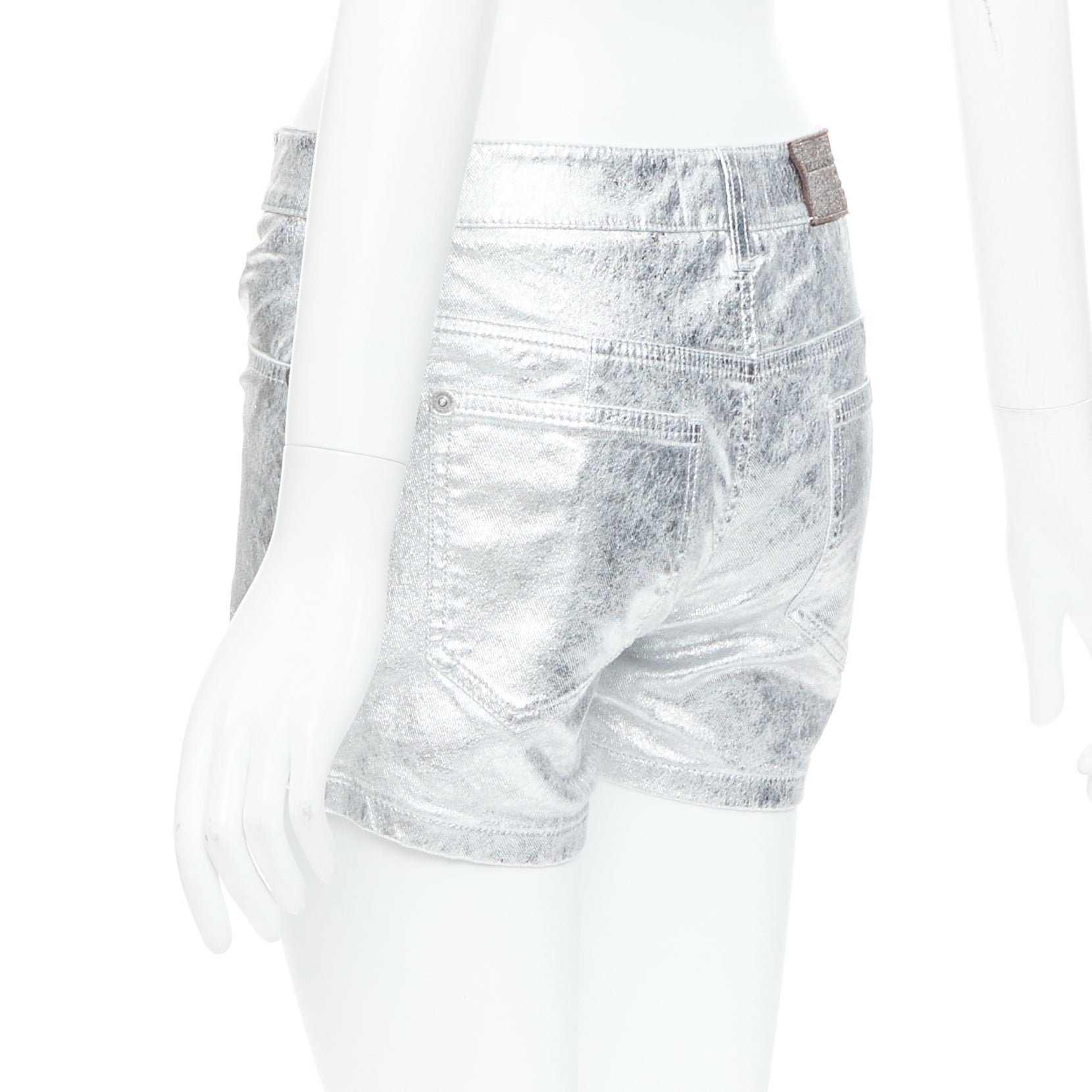 Ermanno Scervino Metallic Cotton Shorts - Detail 1