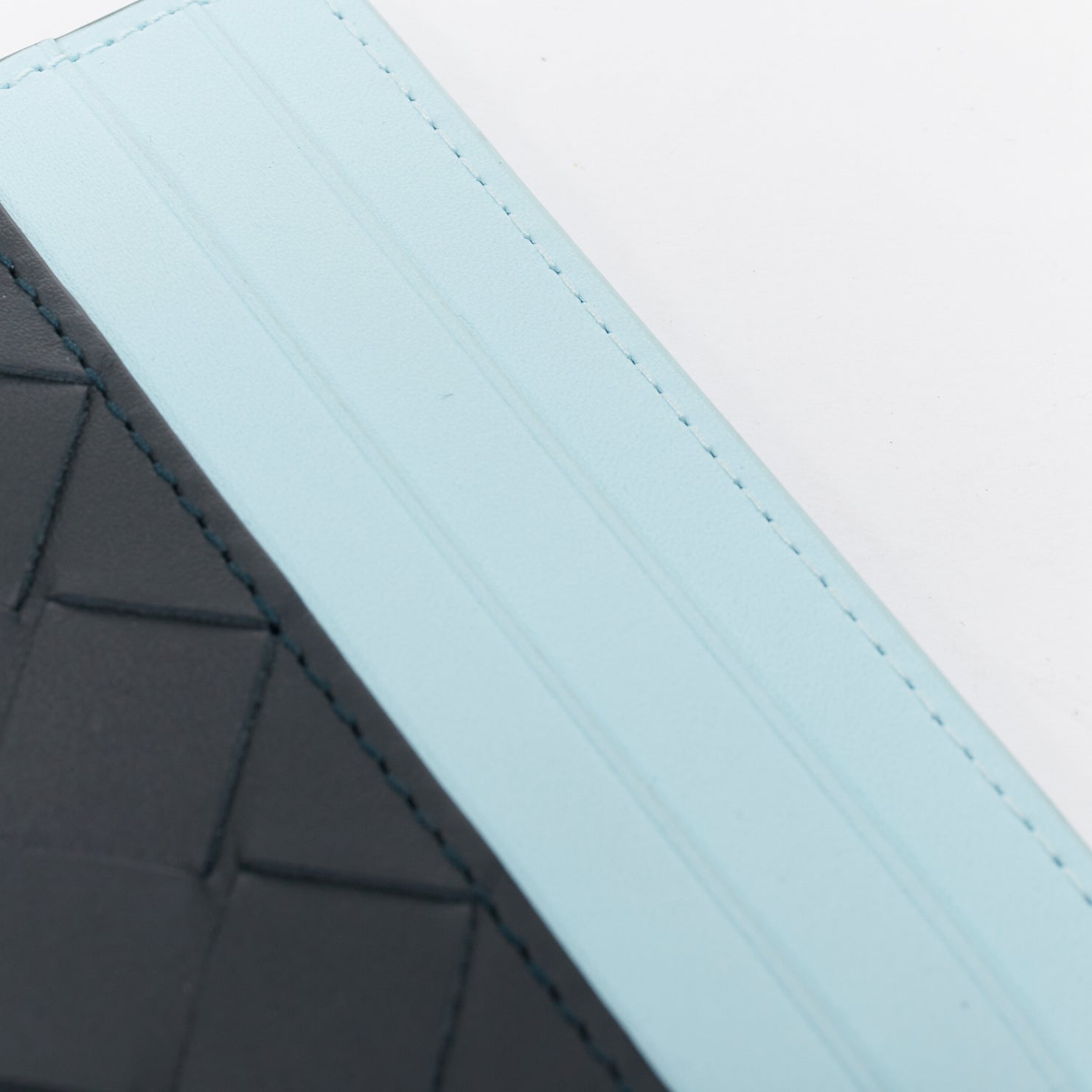 Bottega Veneta Blue Card Wallet - Side view