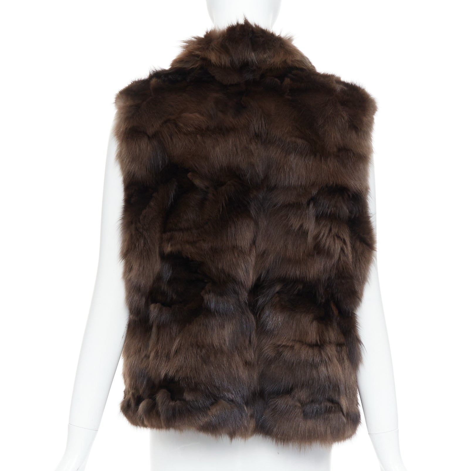 Unsigned / متعددة Brown Fur Vest Gilet - Detail 1