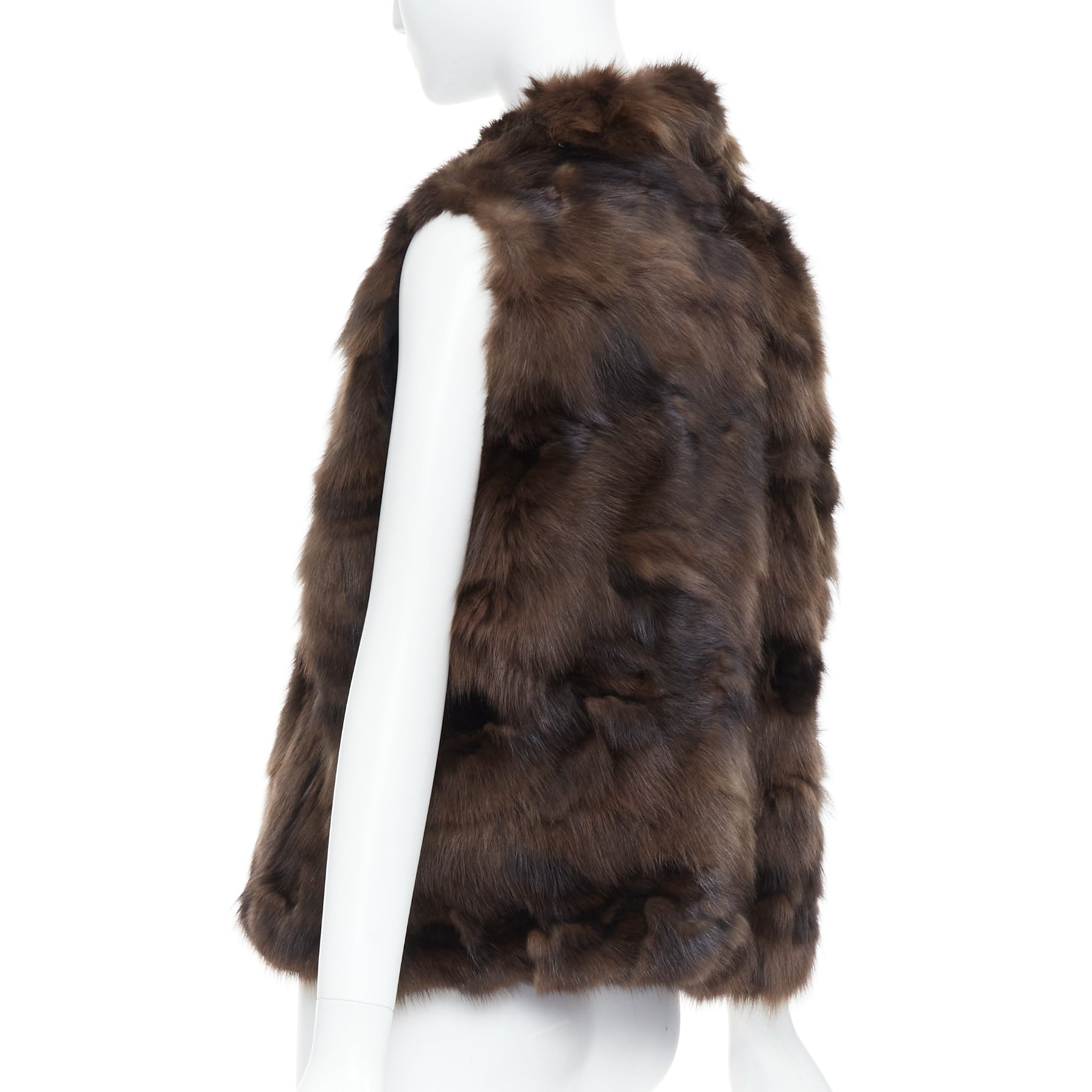 Unsigned / متعددة Brown Fur Vest Gilet - Detail 2