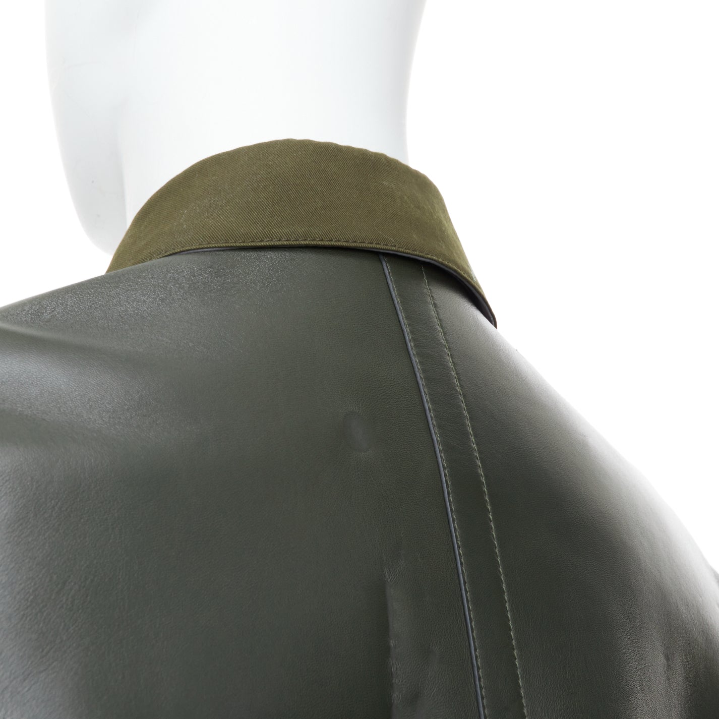 Berluti Green Safari Leather Coat - Image 10