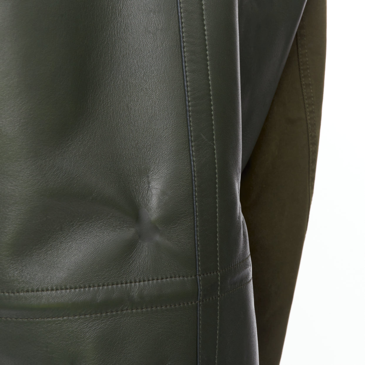 Berluti Green Safari Leather Coat - Image 11