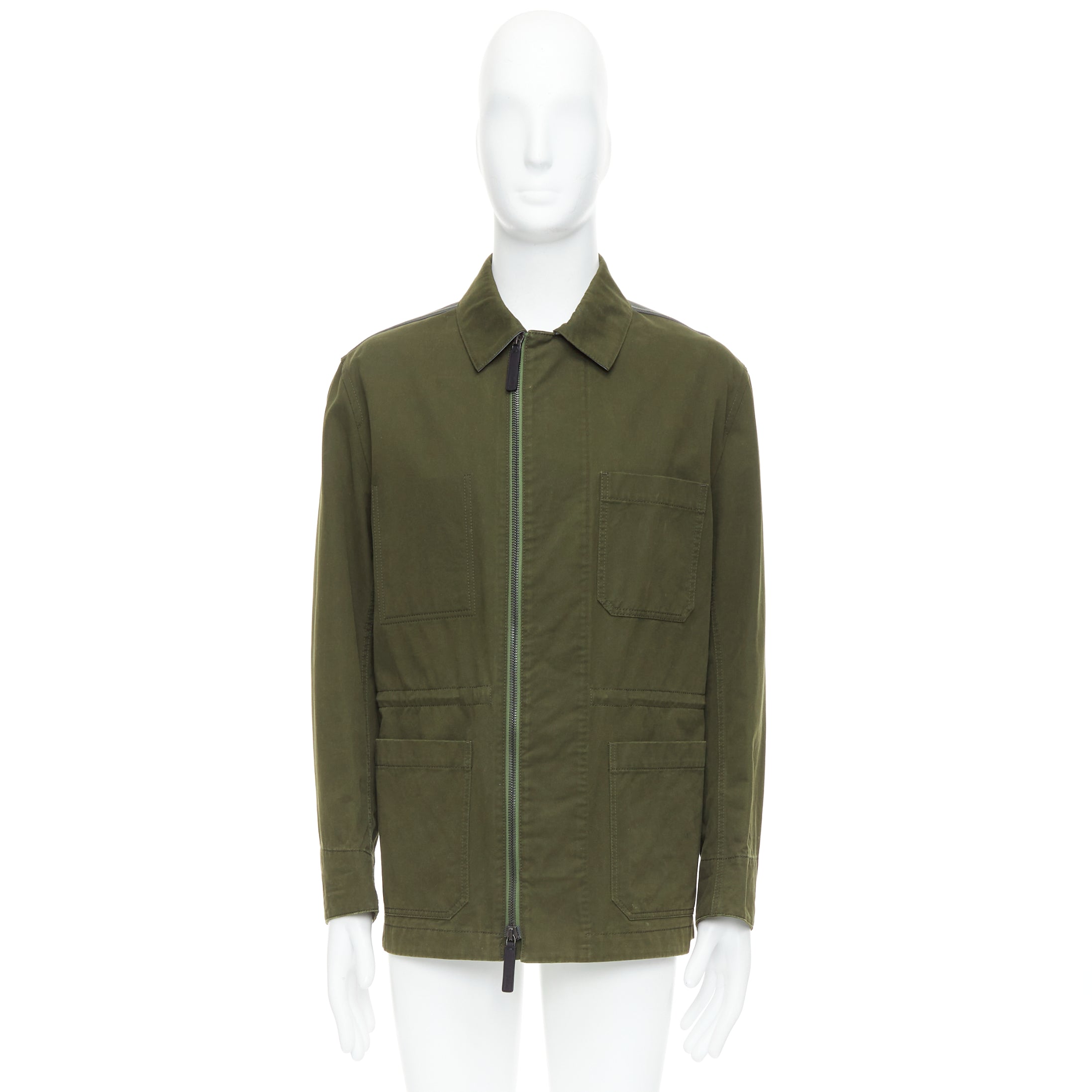Berluti Green Safari Leather Coat - Image 14