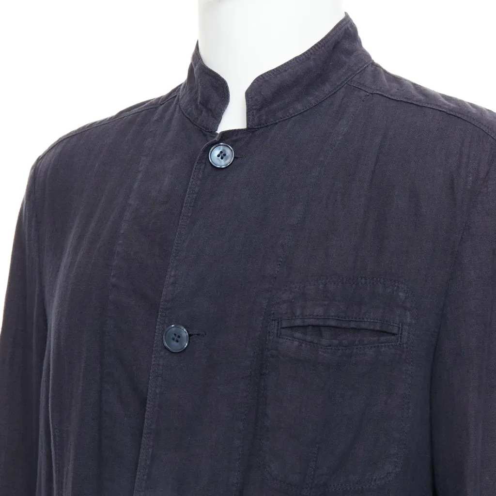 Ermenegildo Zegna Corduroy Overshirt Navy Linen Very good - Back View