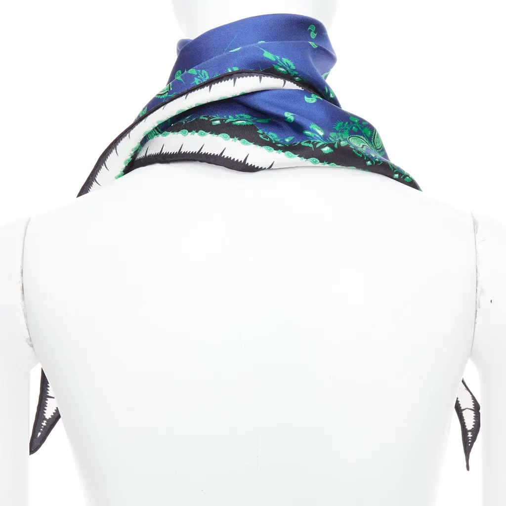 Haider Ackermann Paisley Triangle Scarf Blue Silk Very good - Box View