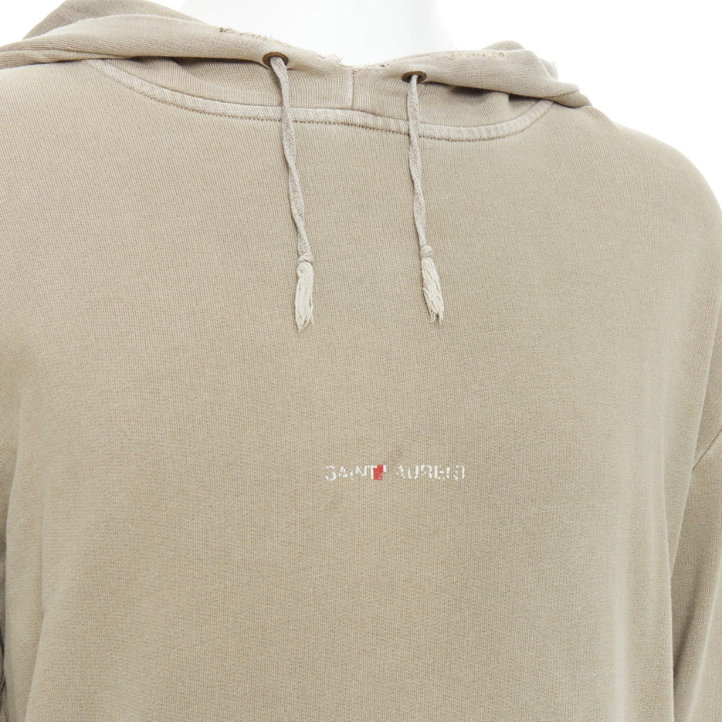 Saint Laurent Washed Logo Hoodie - Detail 2