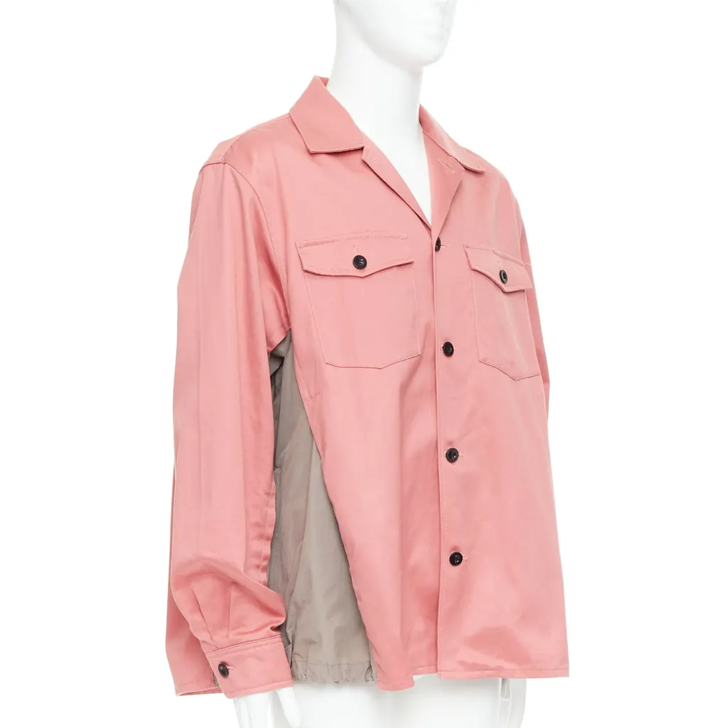 Sacai Safari Boxy Shirt Pink Cotton Very good - Front View
