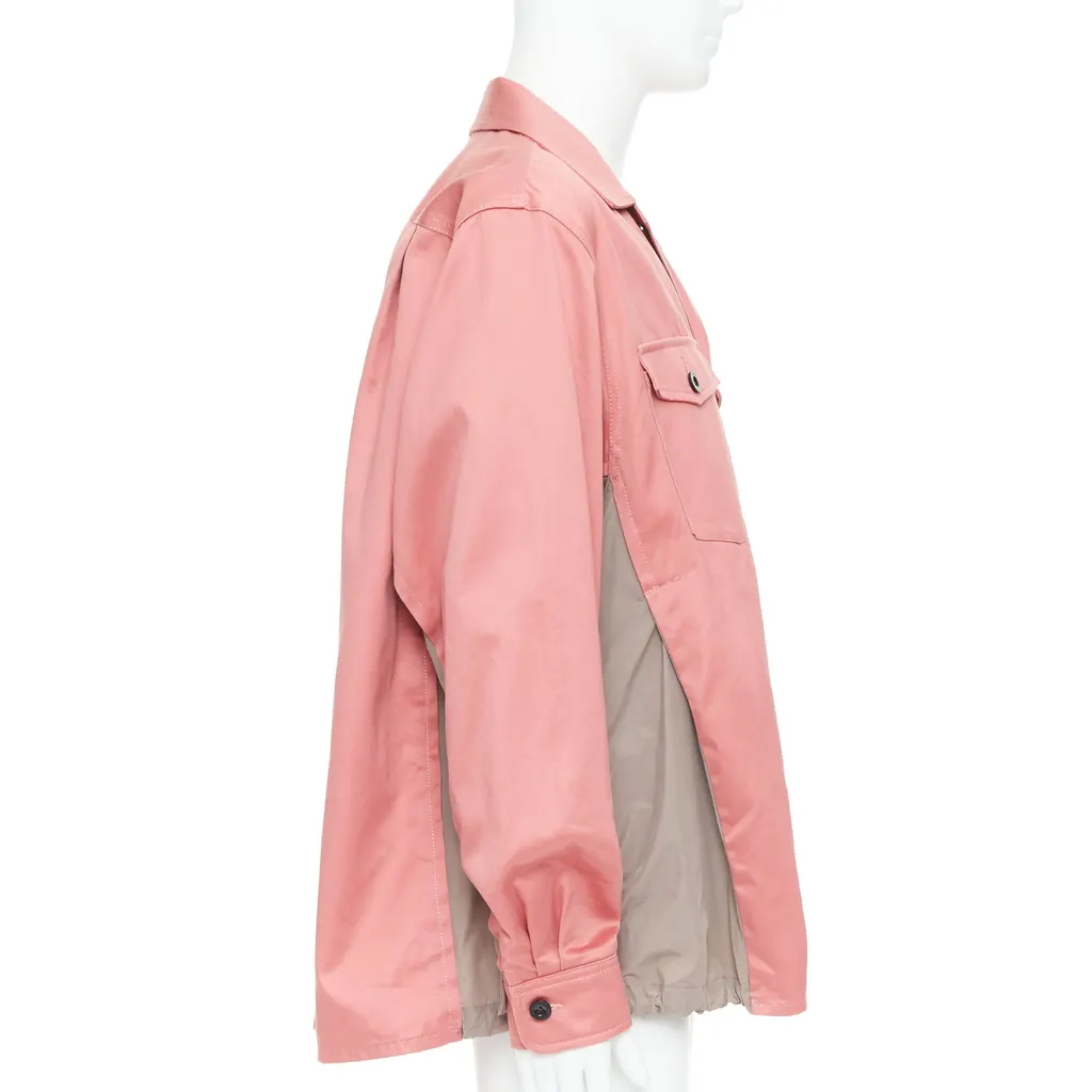 Sacai Safari Boxy Shirt Pink Cotton Very good - Model View