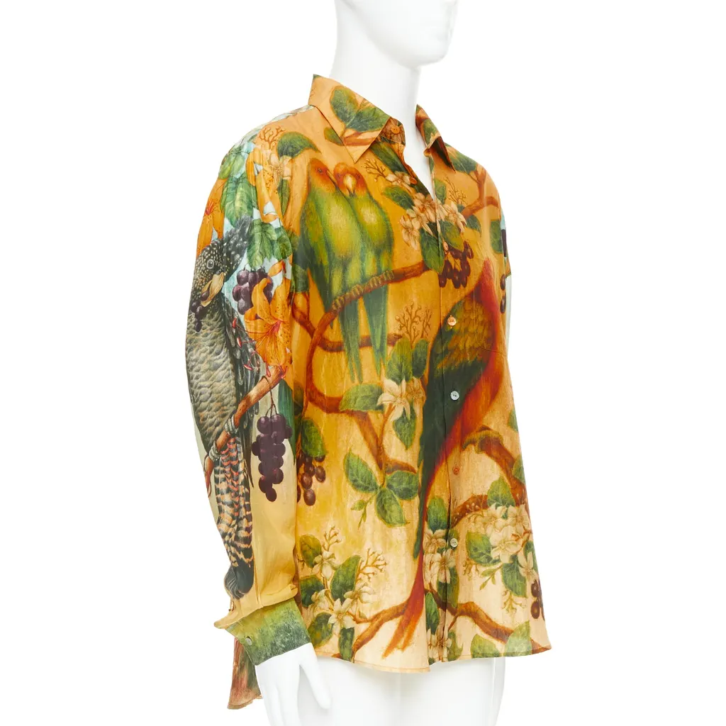 Sabyasachi Animal Print Shirt Yellow Silk Very good - Inside View