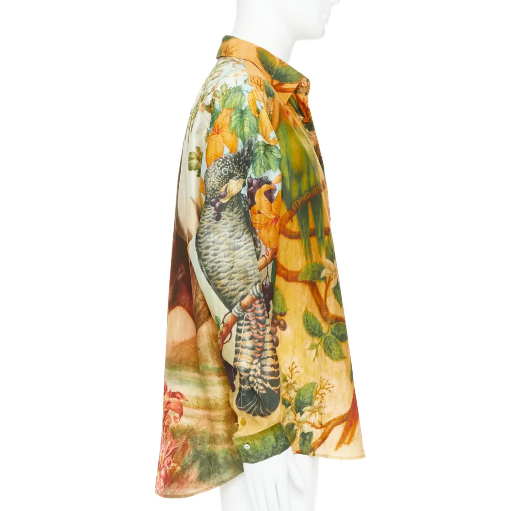 Sabyasachi Animal Print Shirt Yellow Silk Very good - Model View