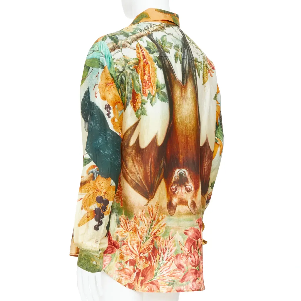 Sabyasachi Animal Print Shirt Yellow Silk Very good - Box View