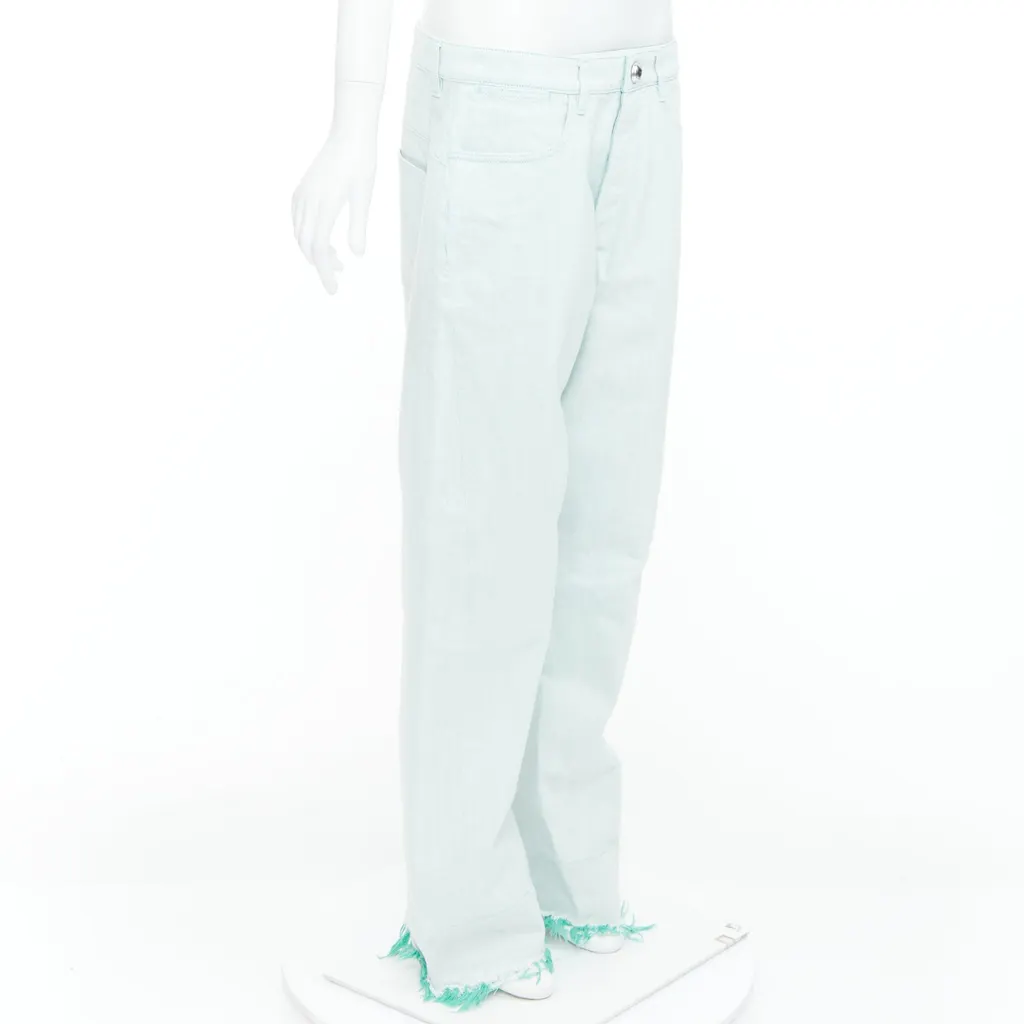 Jil Sander Yellow Belted Pants Green Cotton Very good - Inside View