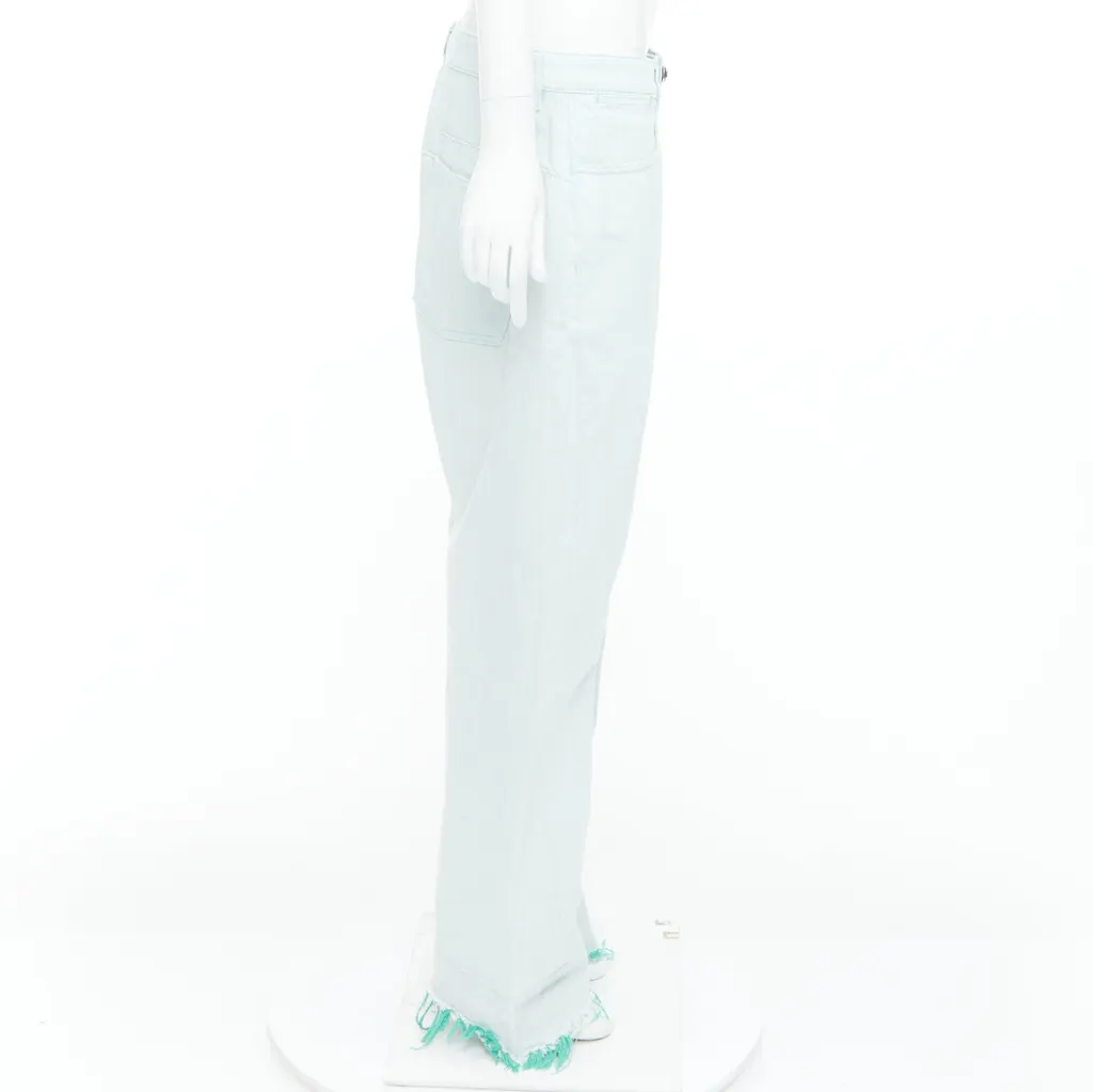 Jil Sander Yellow Belted Pants Green Cotton Very good - Model View