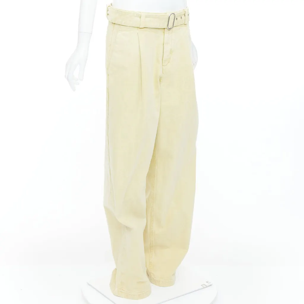 Jil Sander Trim Jogger Pants Yellow Cotton Very good - Inside View