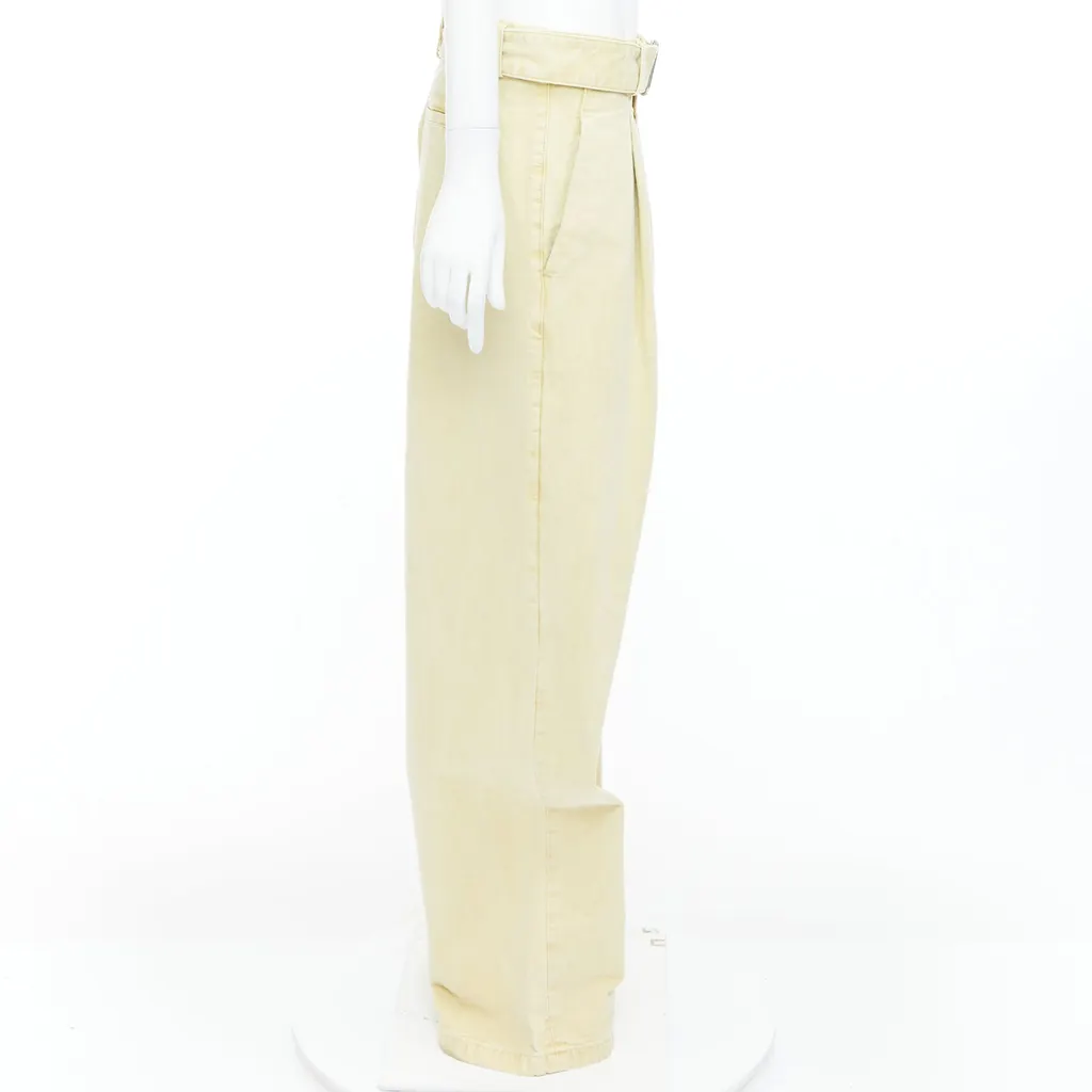 Jil Sander Trim Jogger Pants Yellow Cotton Very good - Model View