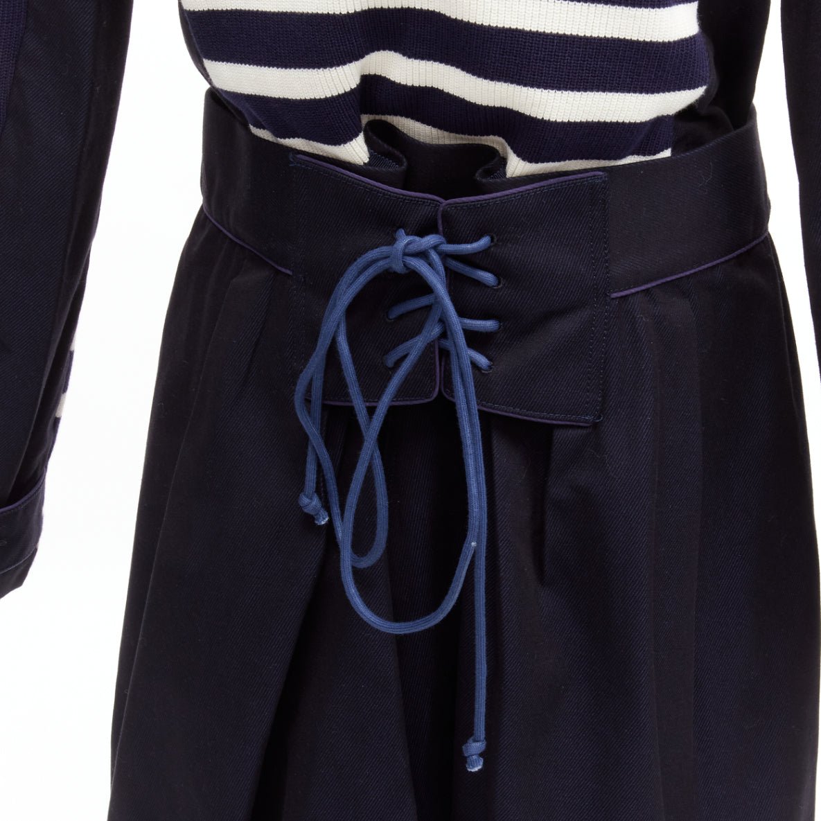 Sacai Nautical Stripe Flare Coat - Back view