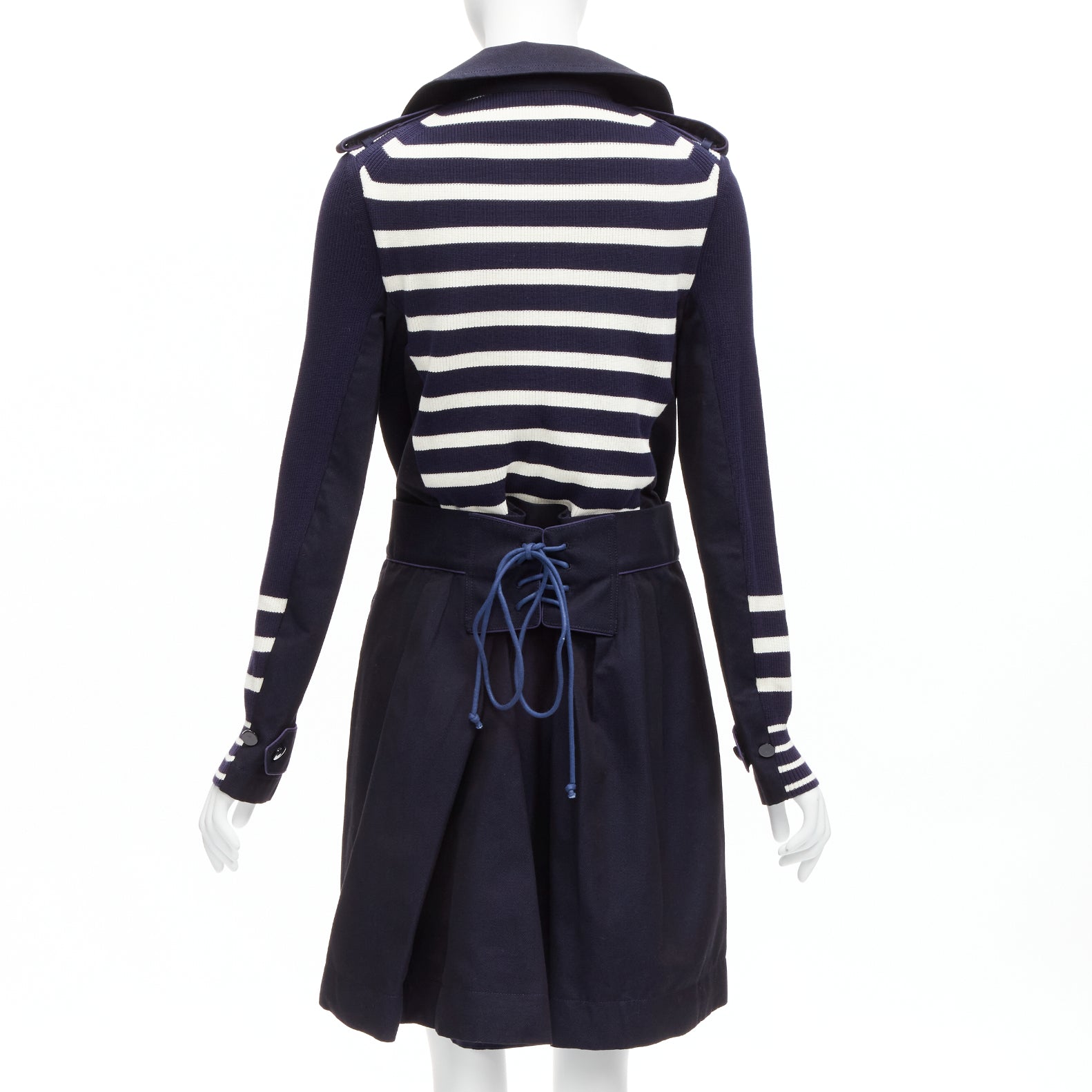 Sacai Nautical Stripe Flare Coat - Detail 1