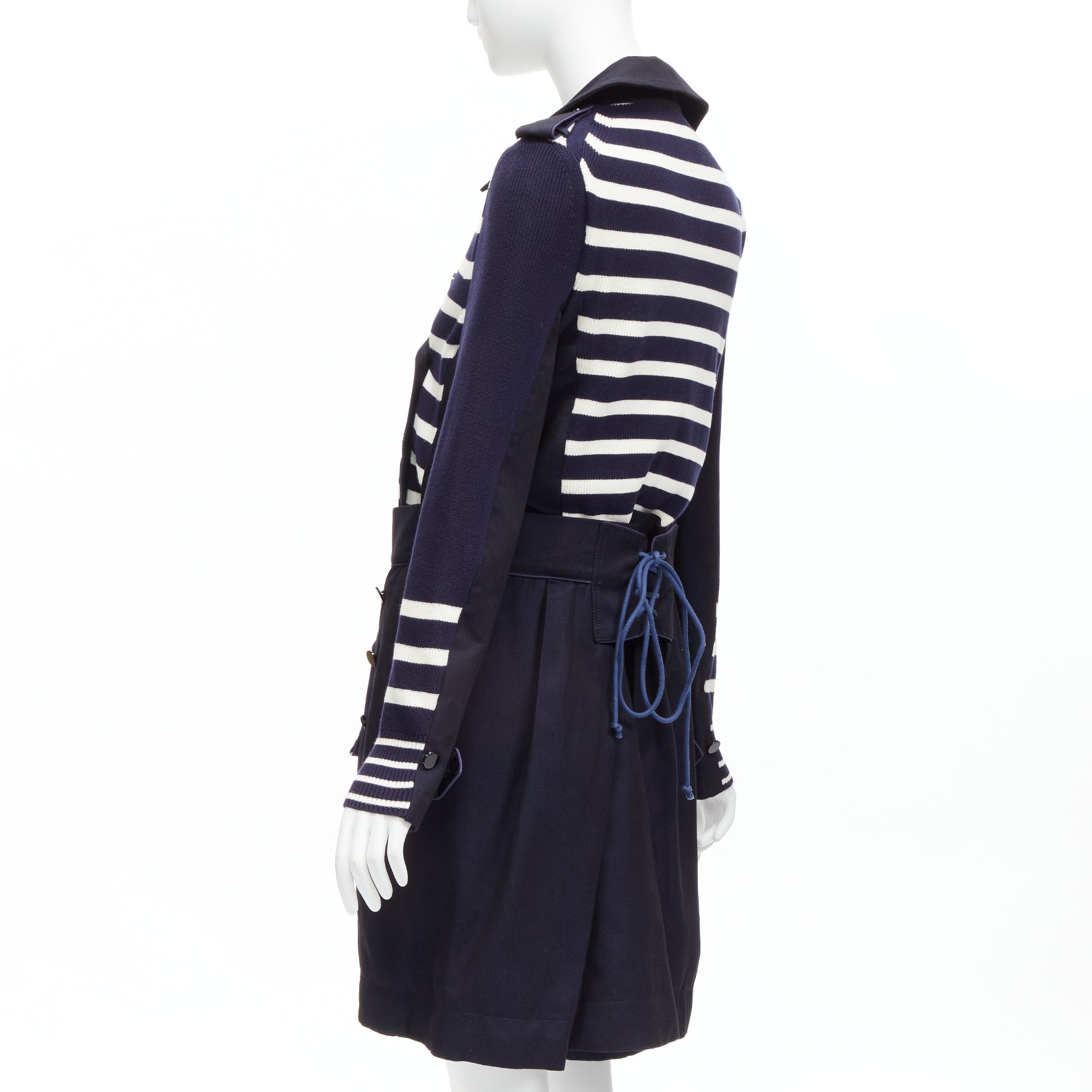 Sacai Nautical Stripe Flare Coat - Detail 2